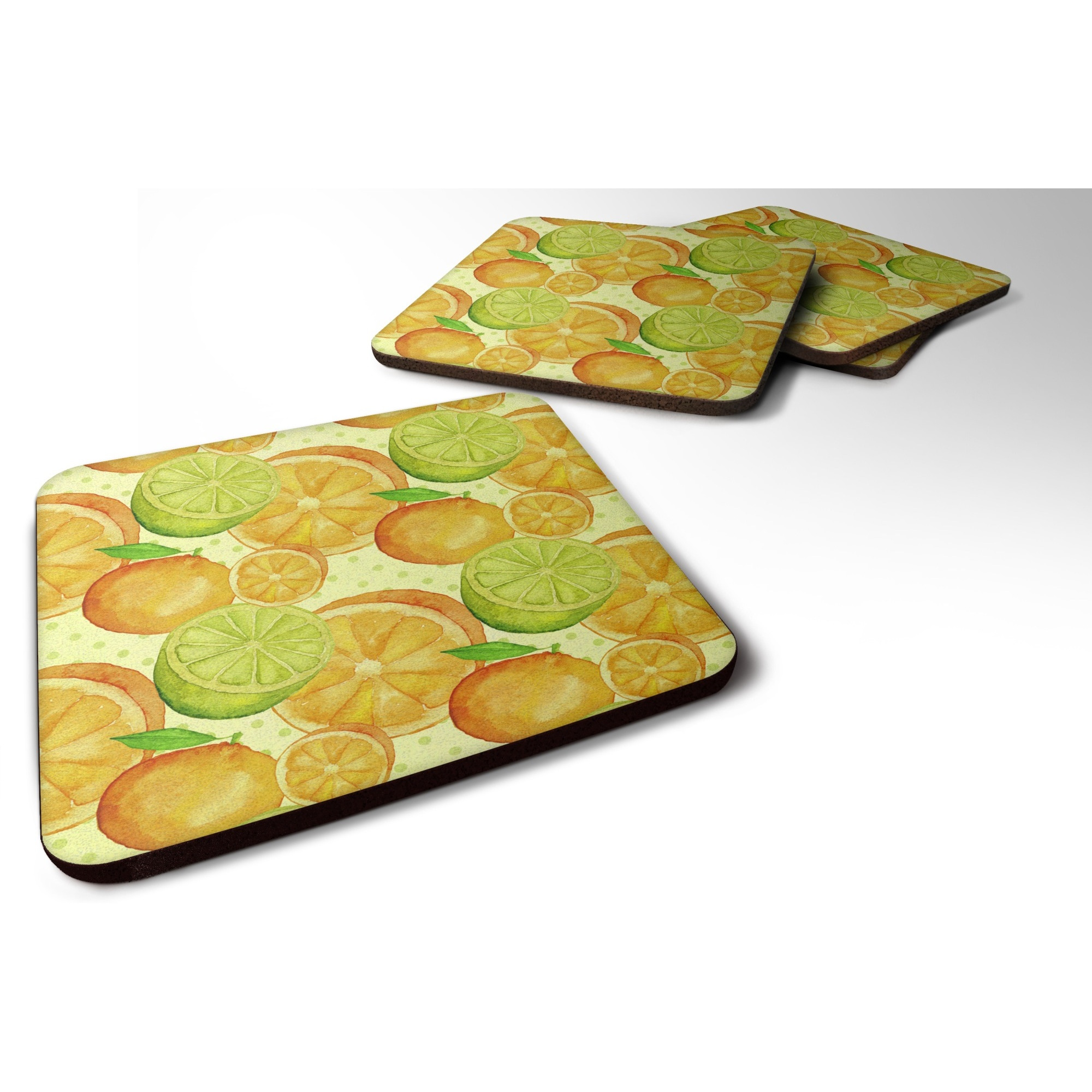 &quotCaroline's Treasures Watercolor Limes and Oranges Citrus Decorative coasters, 3.5, Multicolor"