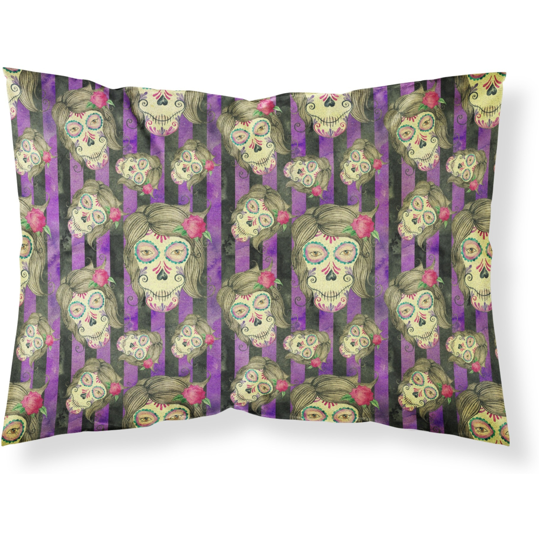 &quotCaroline's Treasures Watecolor Day of the Dead Halloween Pillowcase, Standard, Multicolor"