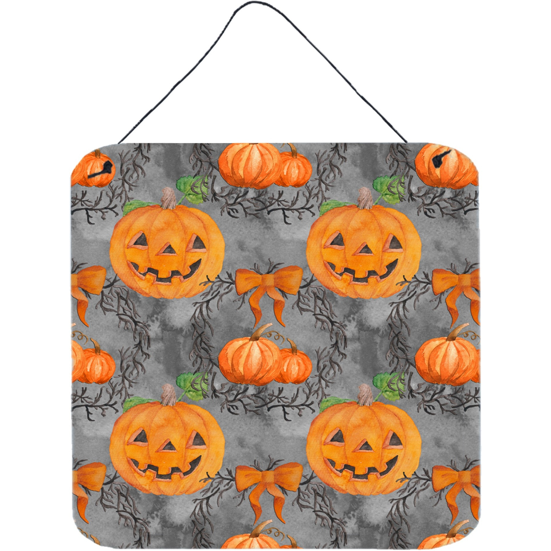&quotCaroline's Treasures Watercolor Halloween Pumpkins Metal Print, 6"" H x 6"" W, Multicolor"