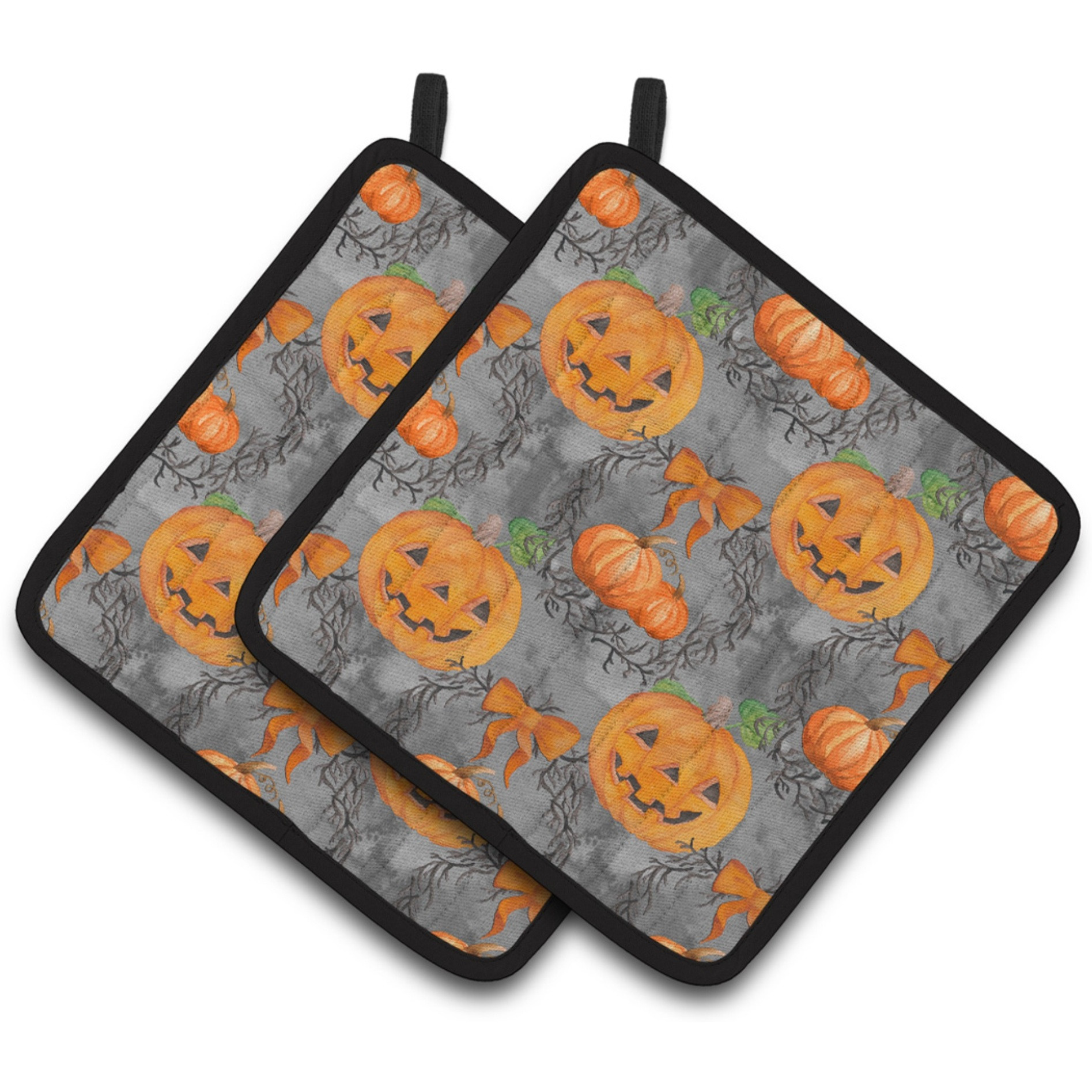 &quotCaroline's Treasures Watercolor Halloween Pumpkins Decorated Pot Holder, 7.5"" x 7.5"", Multicolor"