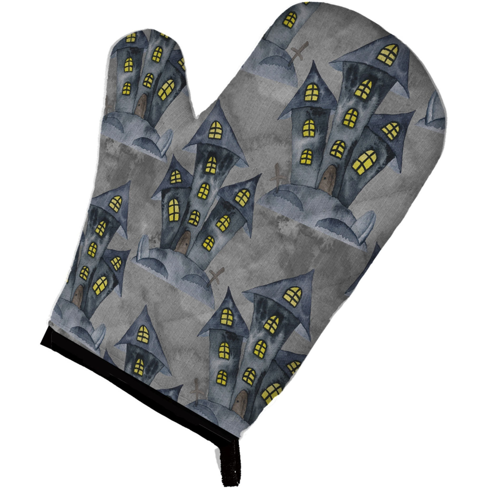 &quotCaroline's Treasures Watercolor Halloween Haunted House Decorated Oven Mitt, 12"" x 8.5"", Multicolor"