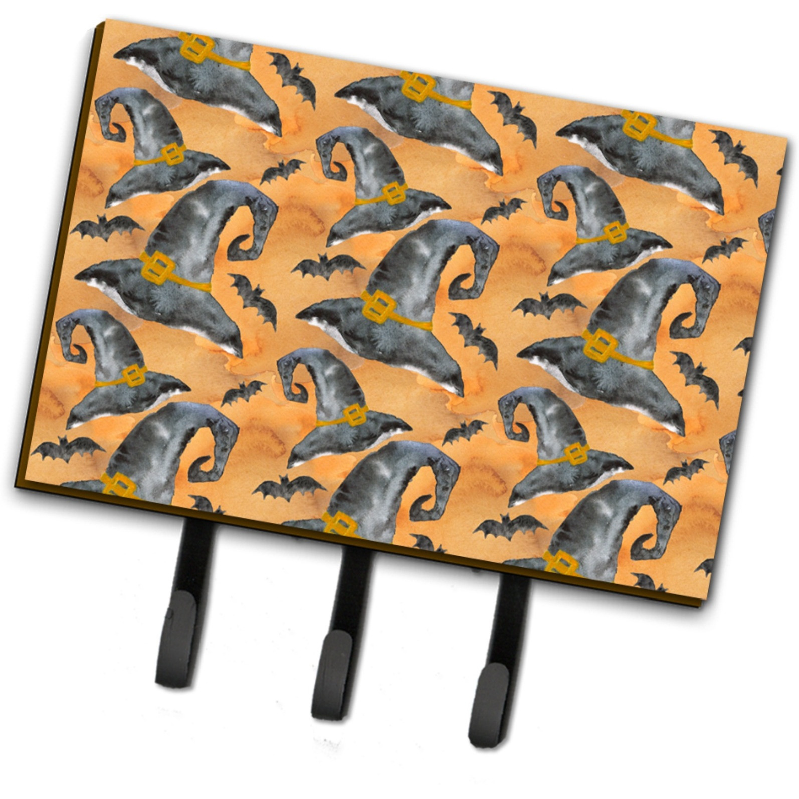 &quotCaroline's Treasures Watercolor Halloween Witches Hat Wall Hook, Triple, Multicolor"