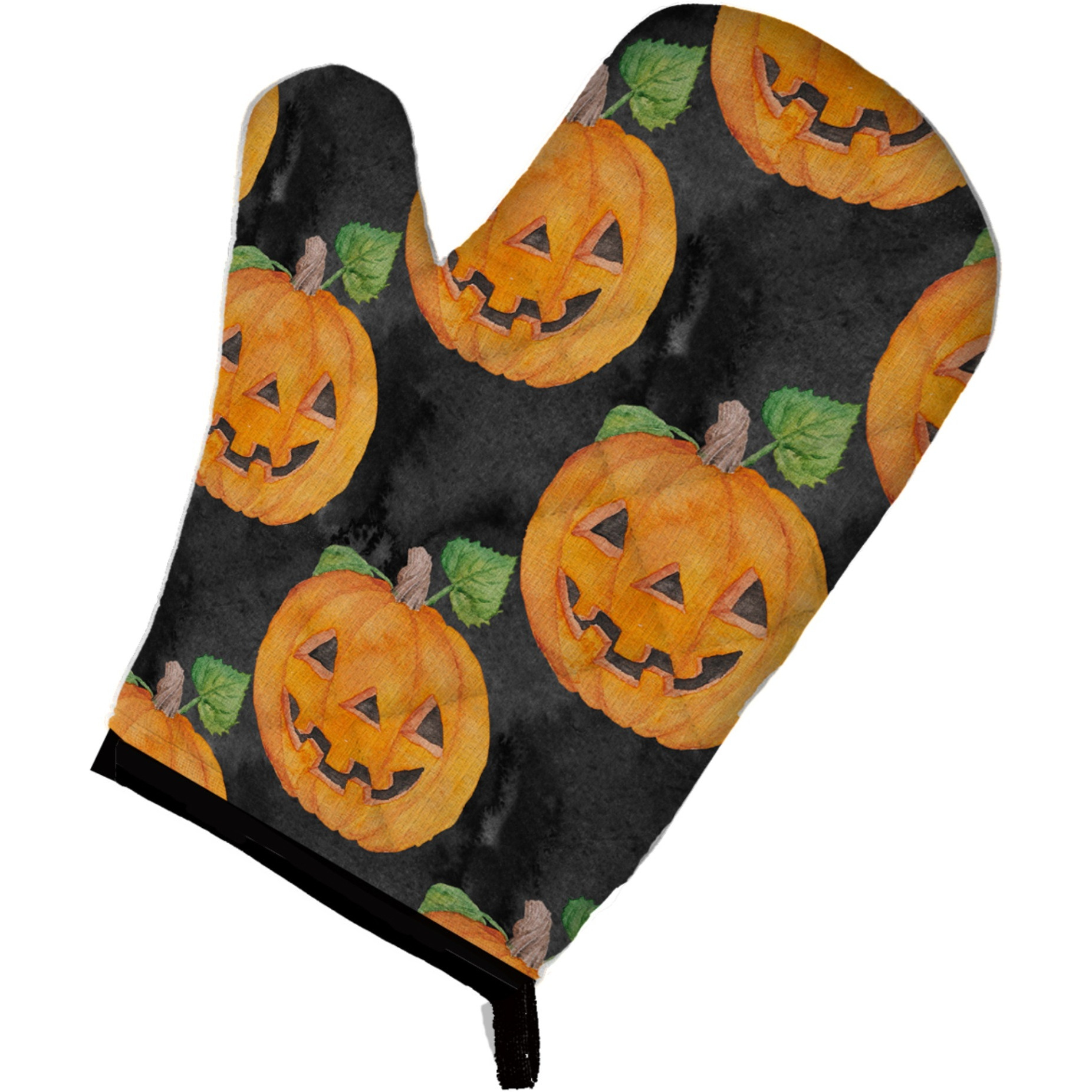 &quotCaroline's Treasures Watercolor Halloween Jack-O-Lantern Decorated Oven Mitt, 12"" x 8.5"", Multicolor"