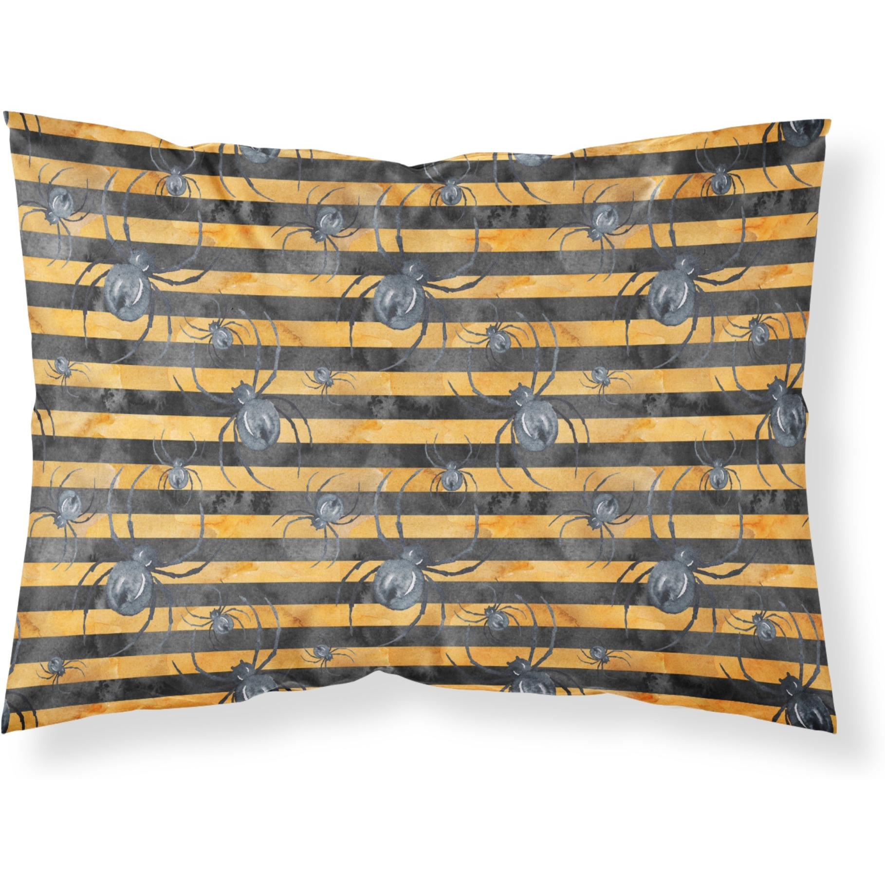 &quotCaroline's Treasures Watercolor Halloween Spiders Printed, Polyester, 250 Thread count, Envelope closure Pillowcase, Standard, Multicolor"