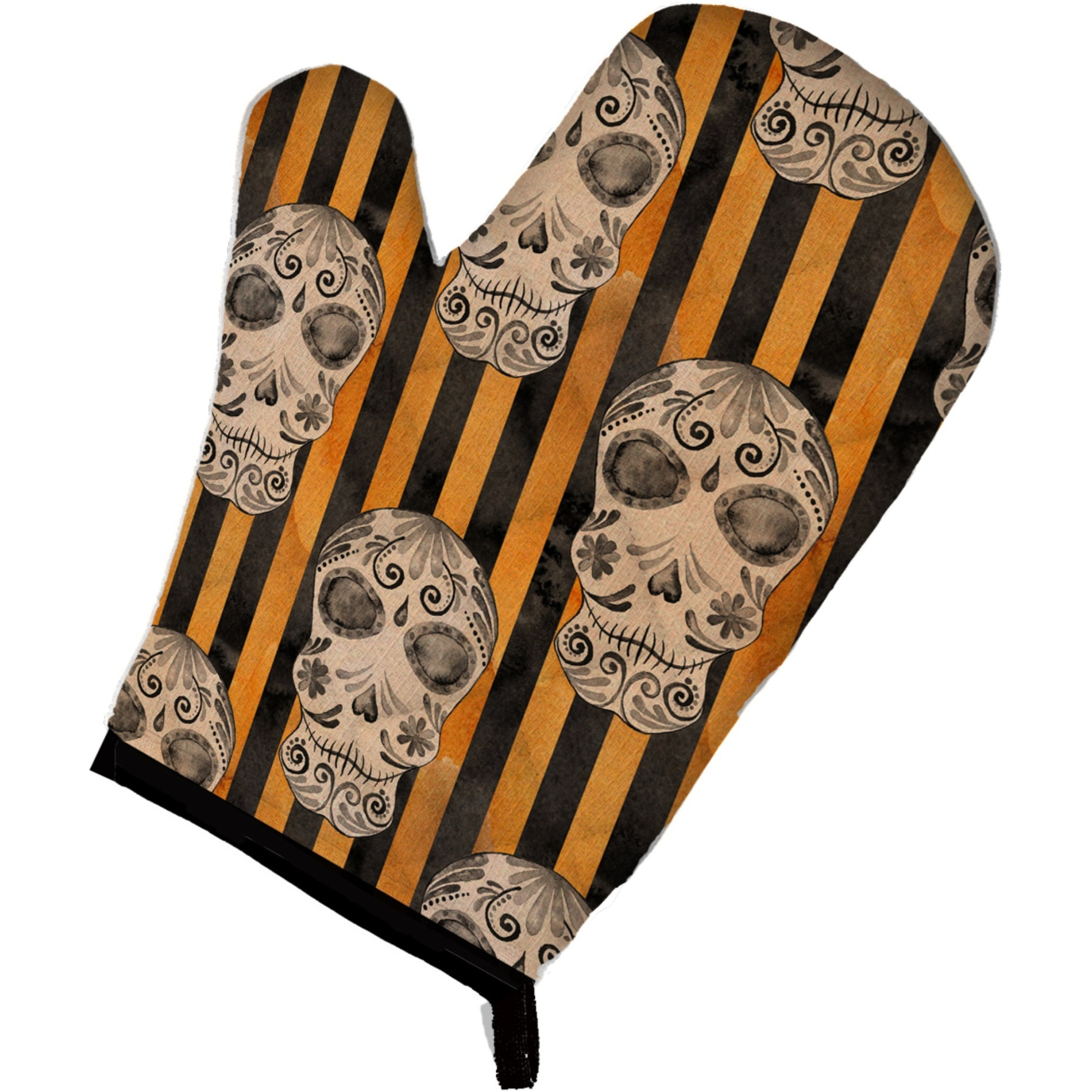 &quotCaroline's Treasures Watercolor Halloween Day of the Dead Head Decorated Oven Mitt, 12"" x 8.5"", Multicolor"