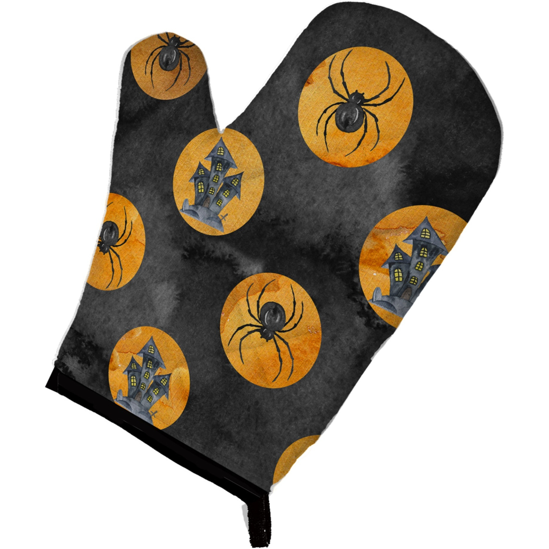 &quotCaroline's Treasures Watercolor Halloween Circles Decorated Oven Mitt, 12"" x 8.5"", Multicolor"