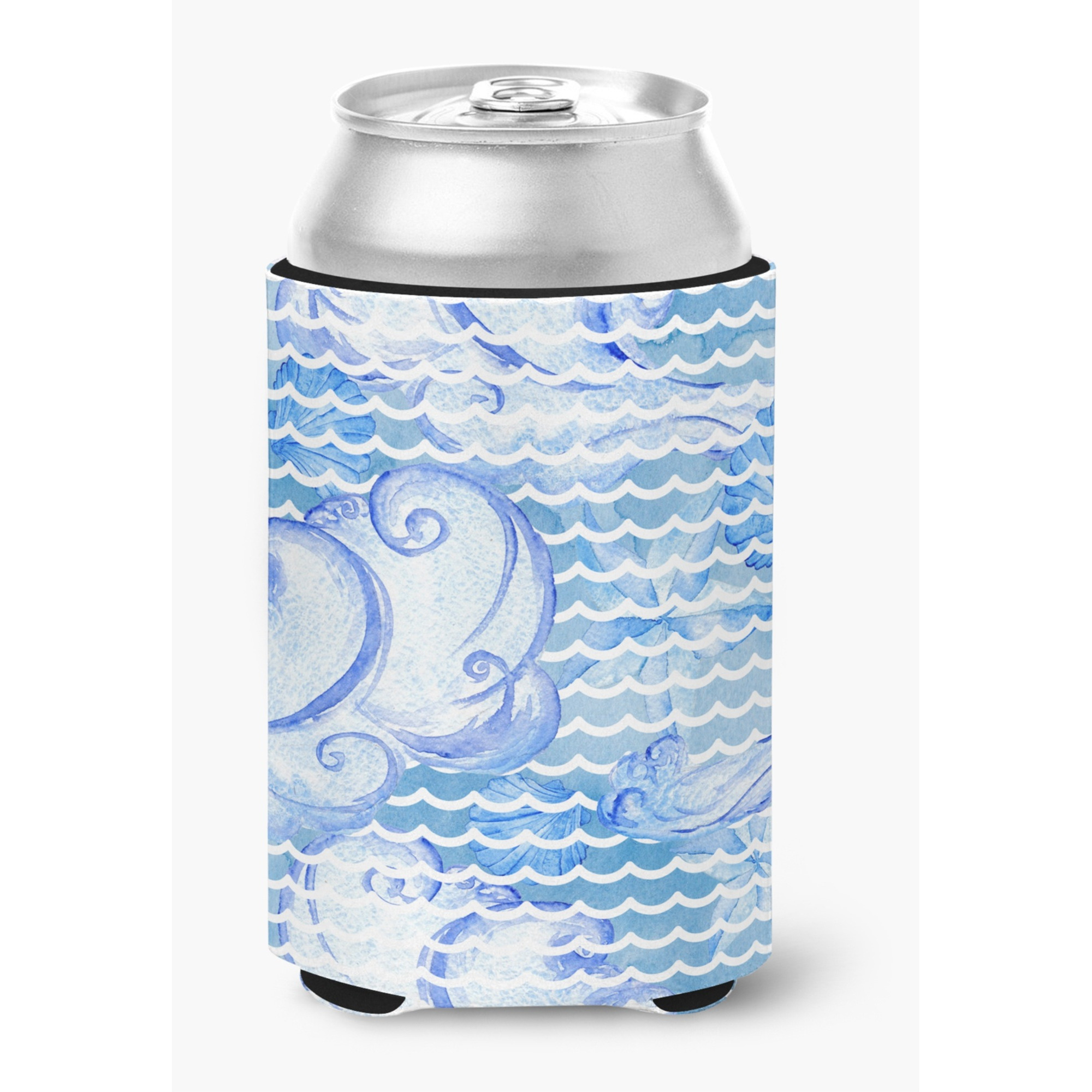 &quotCaroline's Treasures Beach Watercolor Abstract Waves Decorative Can Hugger, Multicolor"