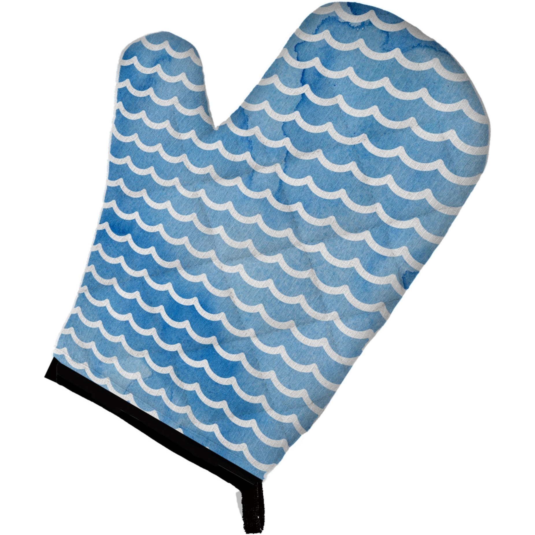 &quotCaroline's Treasures Beach Watercolor Waves Decorated Oven Mitt, 12"" x 8.5"", Multicolor"
