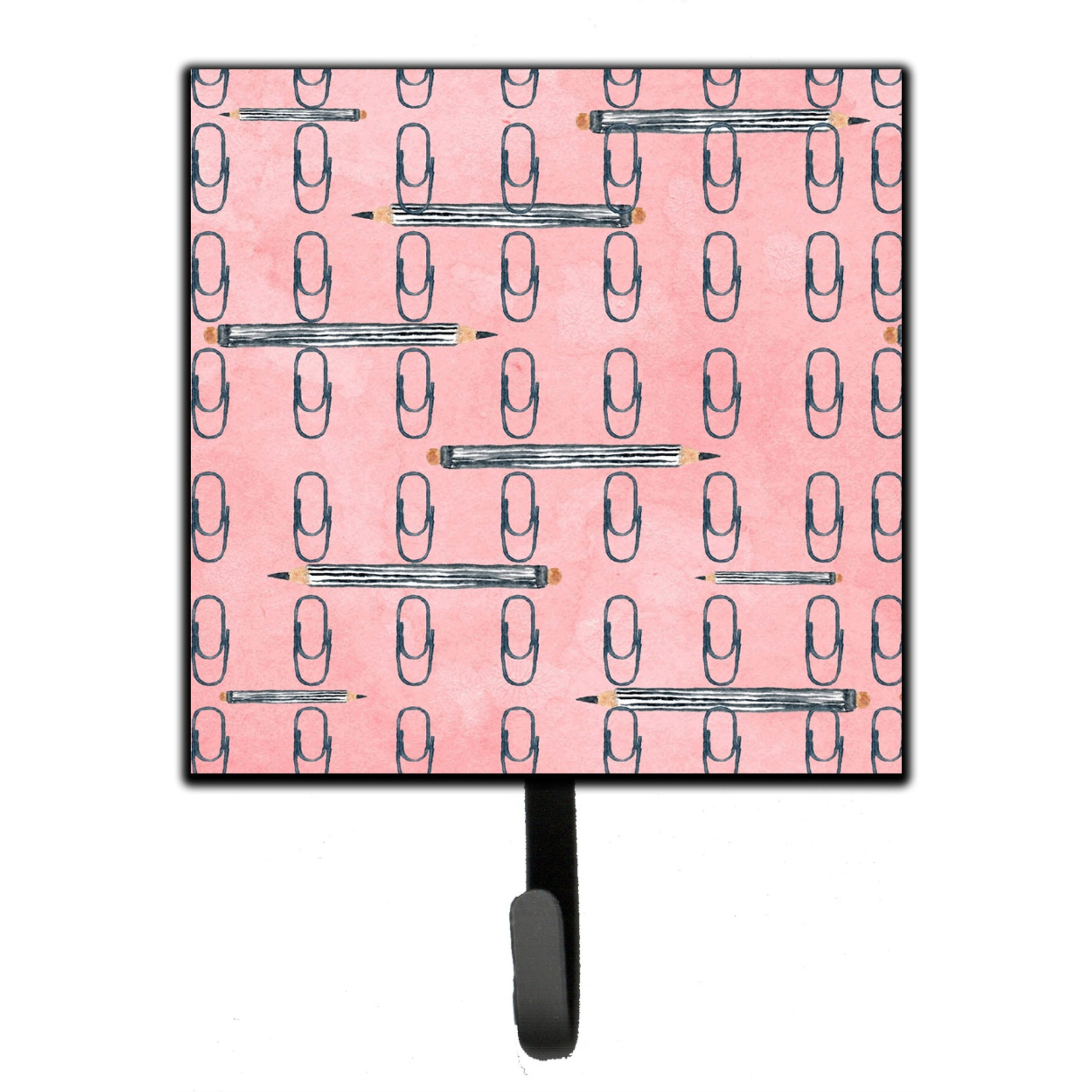 &quotCaroline's Treasures Watercolor Organized Paper Clips Pink Wall Hook, Small, Multicolor"