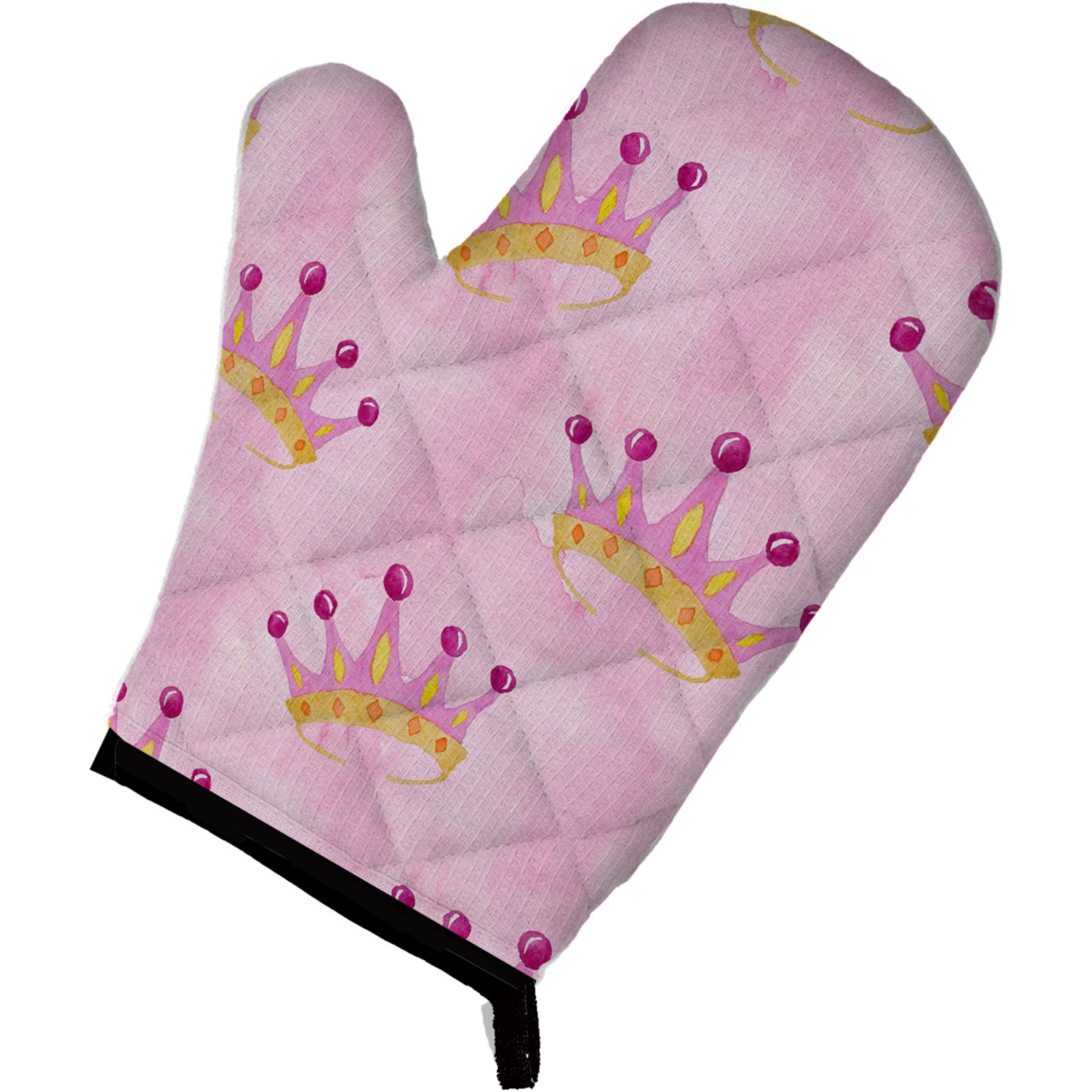 &quotCaroline's Treasures Watercolor Princess Crown on Pink Decorated Oven Mitt, 12"" x 8.5"", Multicolor"