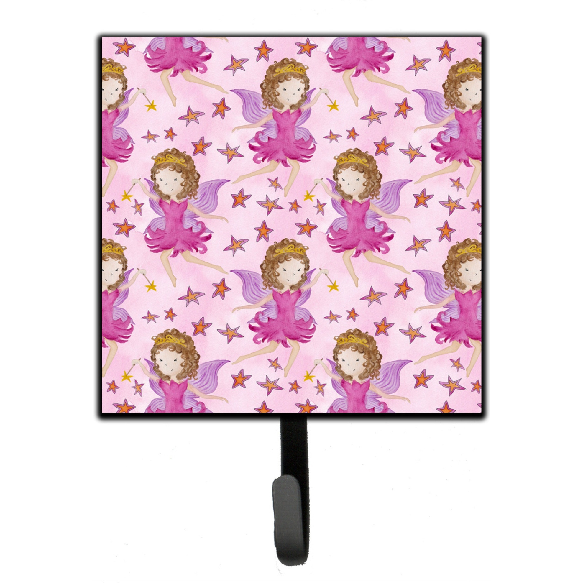&quotCaroline's Treasures Watercolor Fairy Princess on Pink Wall Hook, Small, Multicolor"