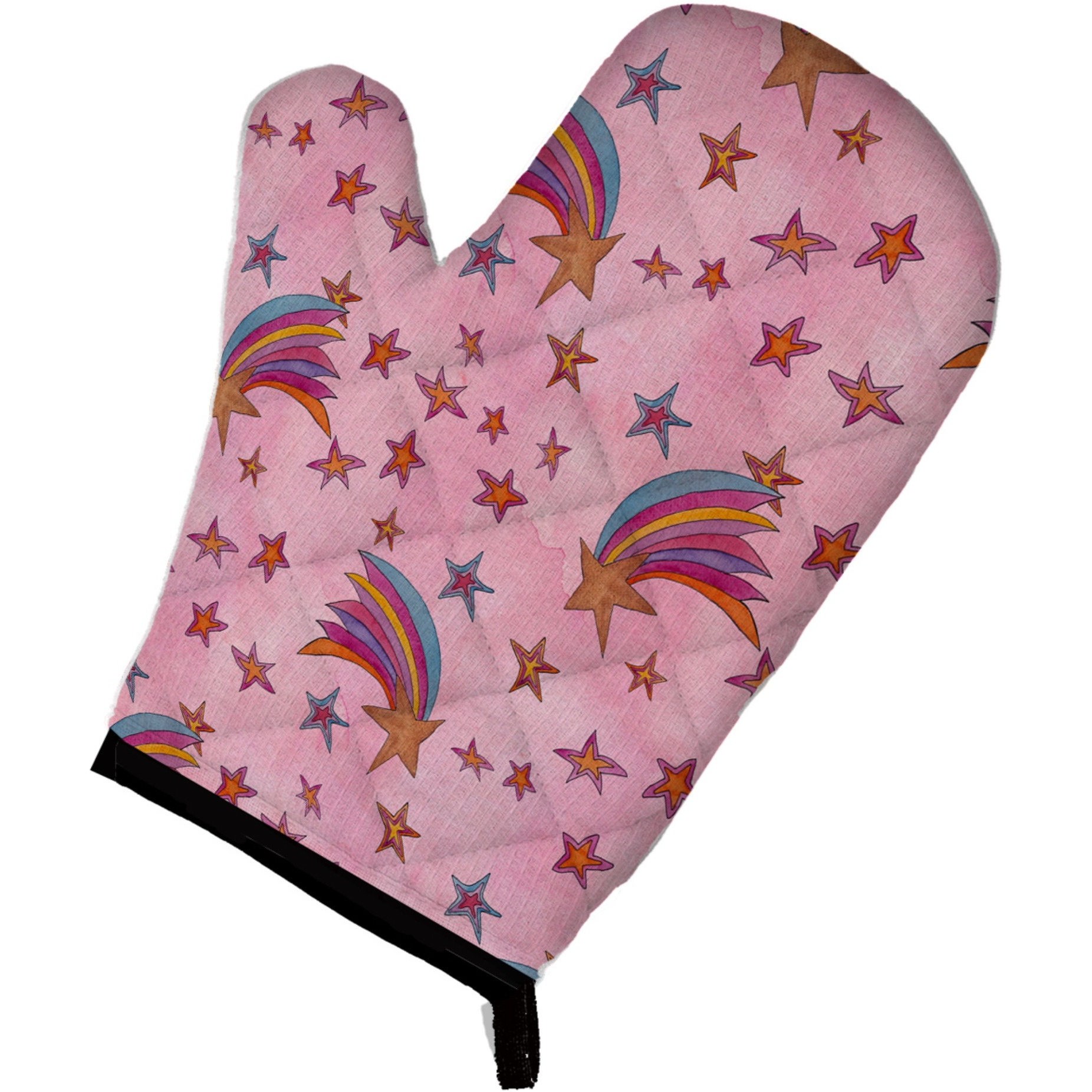 &quotCaroline's Treasures Watercolor Shooting Stars on Pink Decorated Oven Mitt, 12"" x 8.5"", Multicolor"