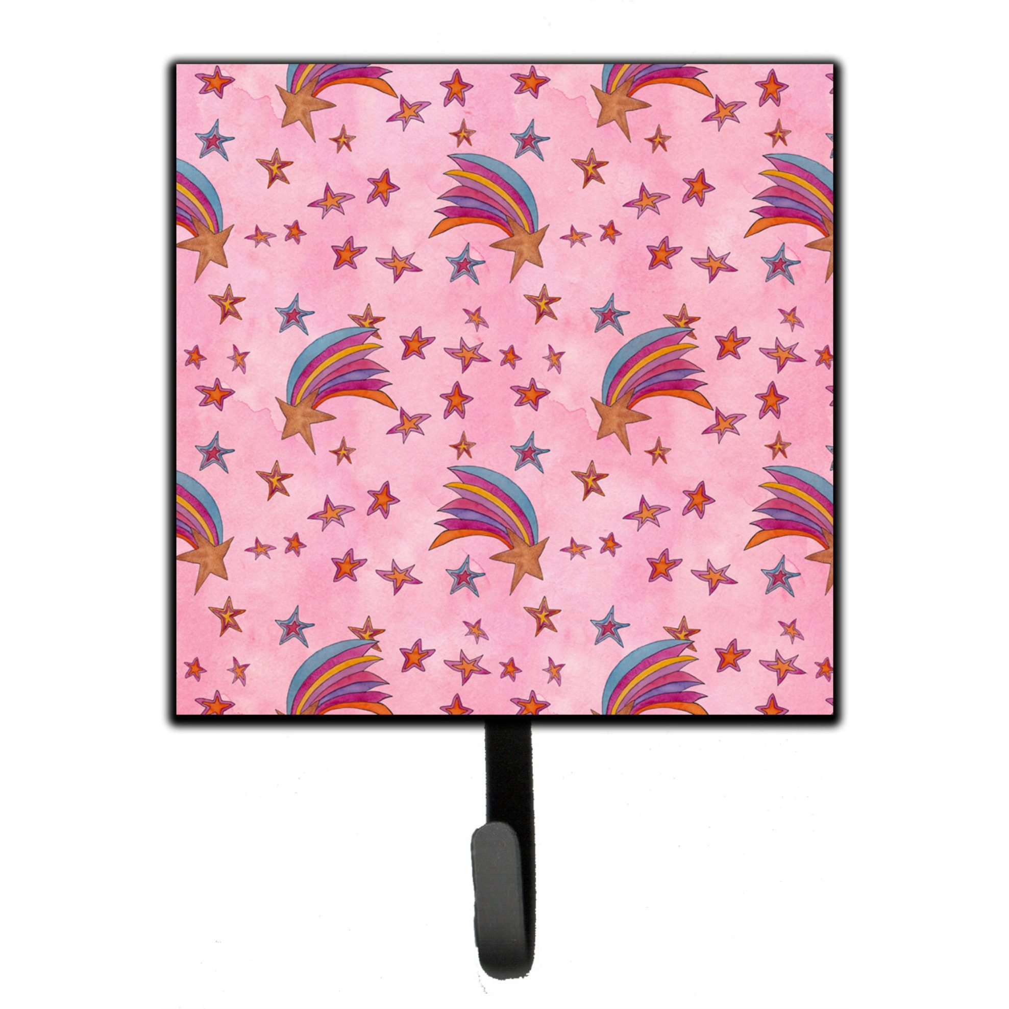 &quotCaroline's Treasures Watercolor Shooting Stars on Pink Wall Hook, Small, Multicolor"