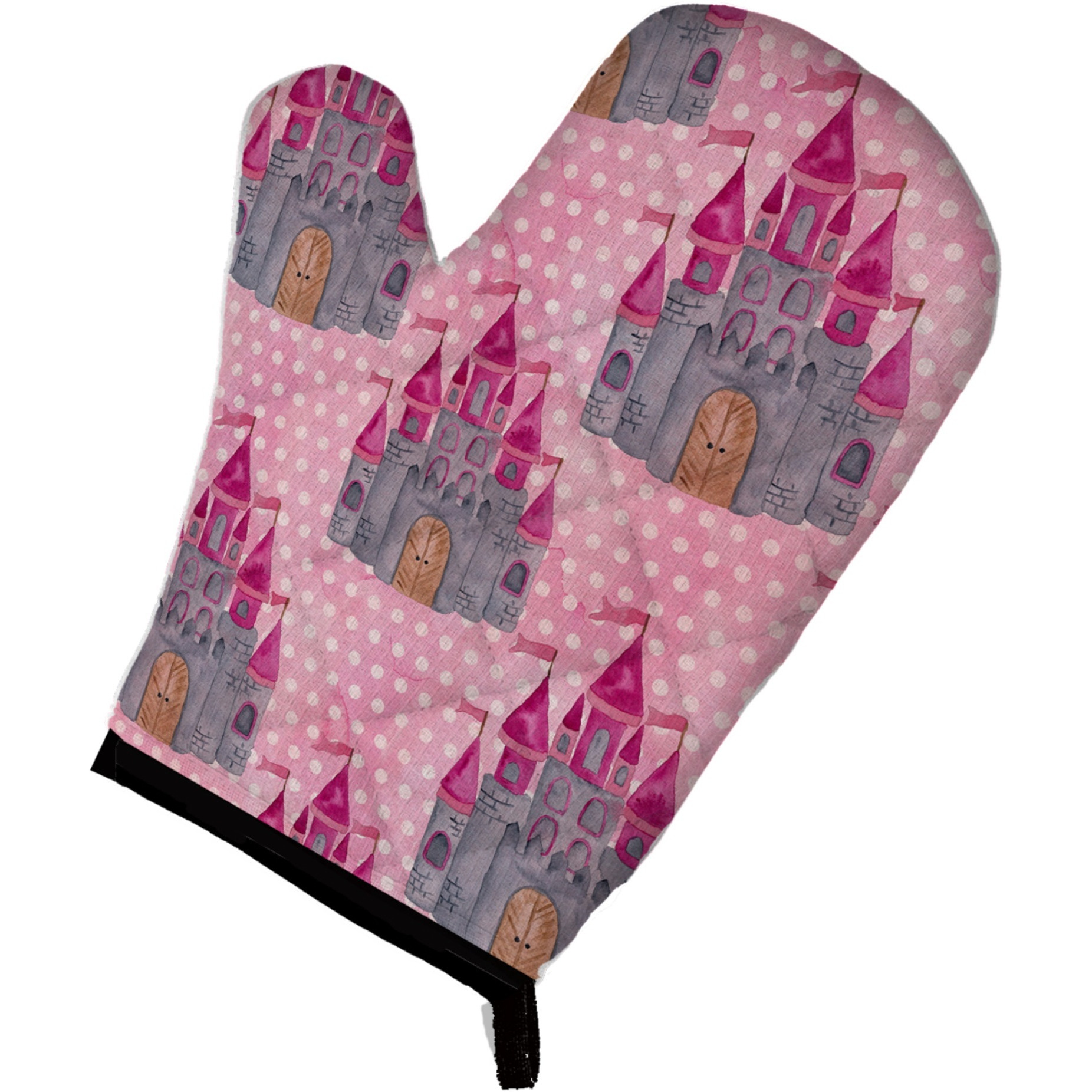 &quotCaroline's Treasures Watercolor Princess Castle Decorated Oven Mitt, 12"" x 8.5"", Multicolor"