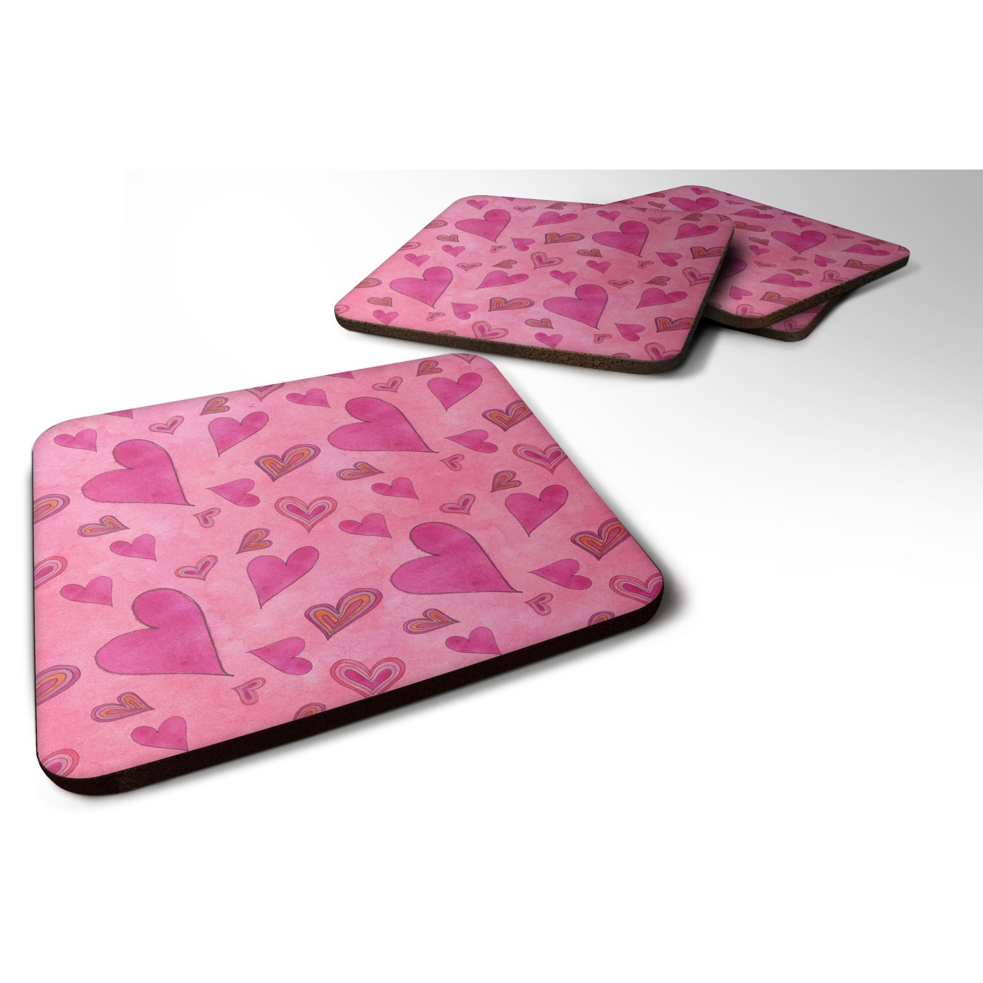 &quotCaroline's Treasures Watercolor Love and Hearts Decorative coasters, 3.5, Multicolor"