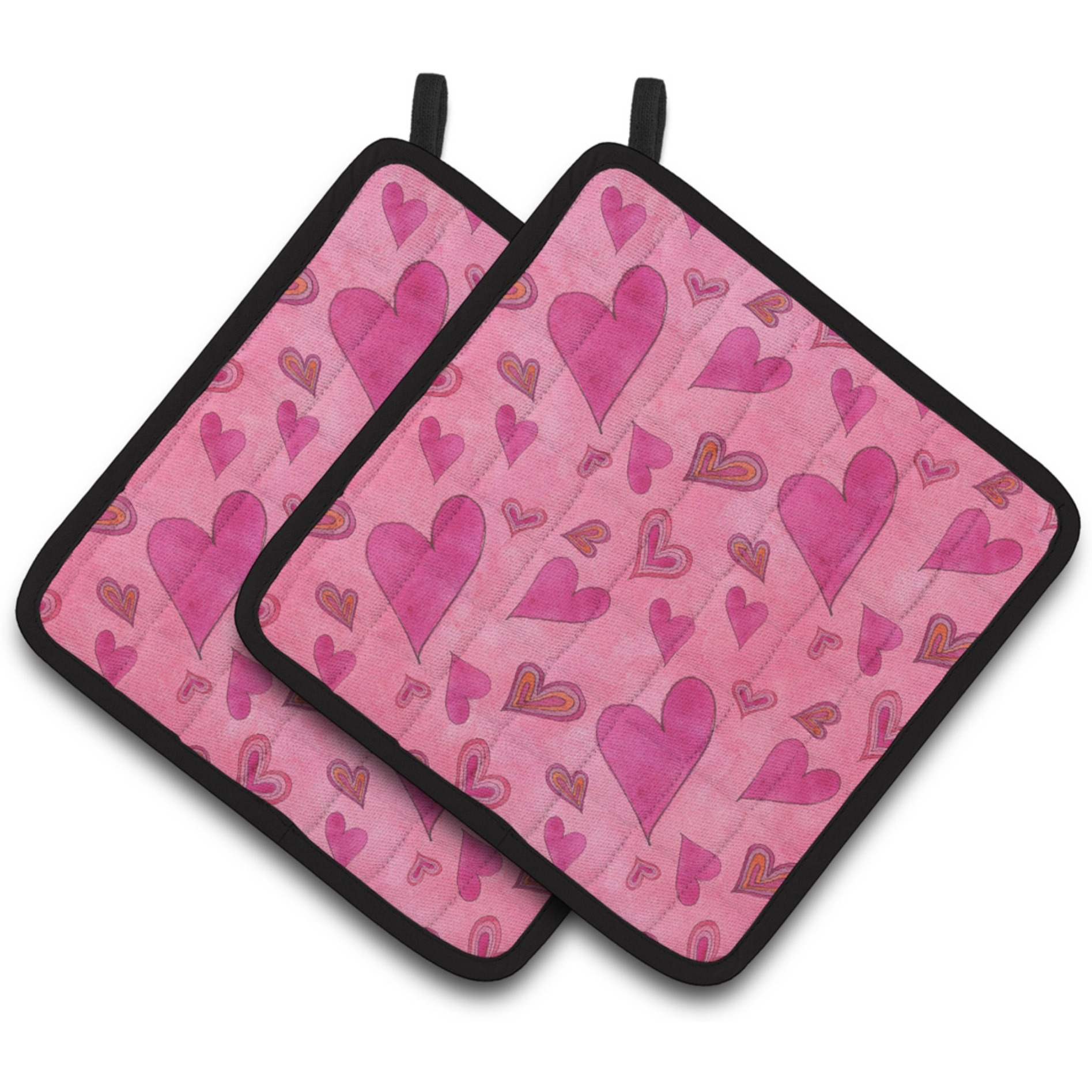 &quotCaroline's Treasures Watercolor Love and Hearts Decorated Pot Holder, 7.5"" x 7.5"", Multicolor"