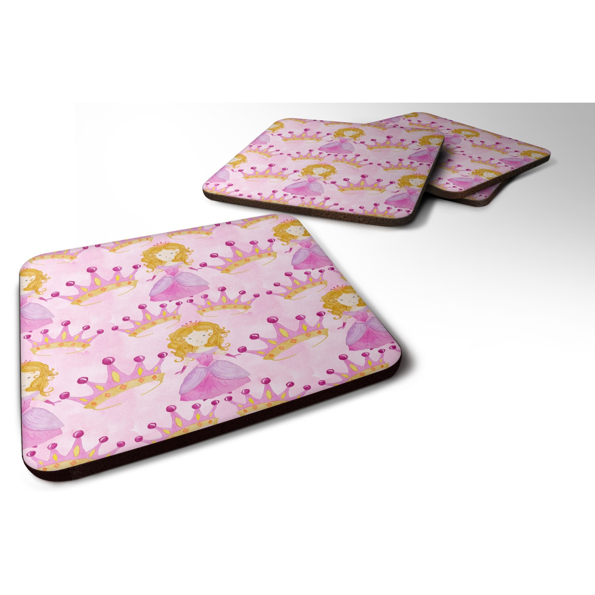 &quotCaroline's Treasures Watercolor Princess and Crown Decorative coasters, 3.5, Multicolor"