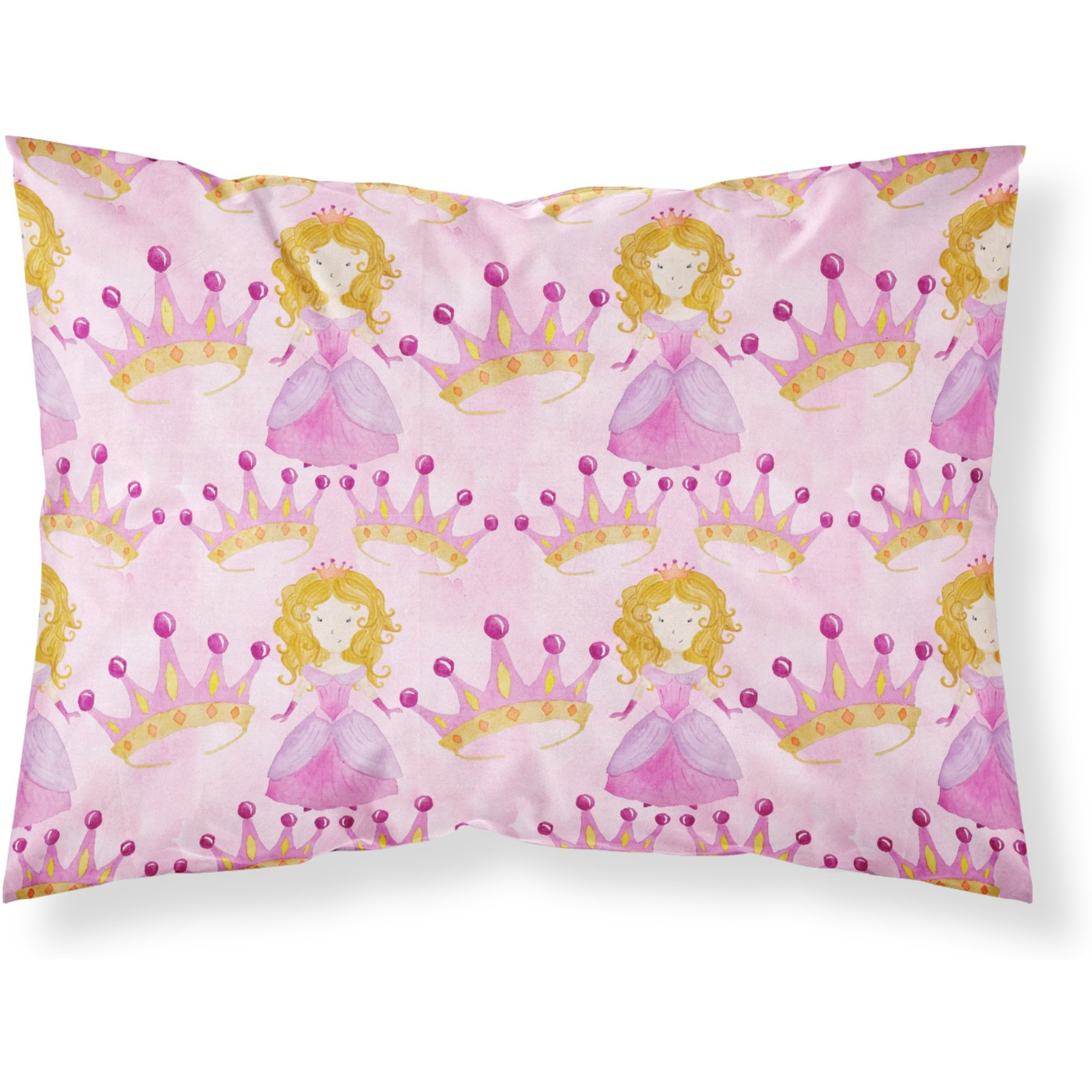 &quotCaroline's Treasures Watercolor Princess and Crown Pillowcase, Standard, Multicolor"
