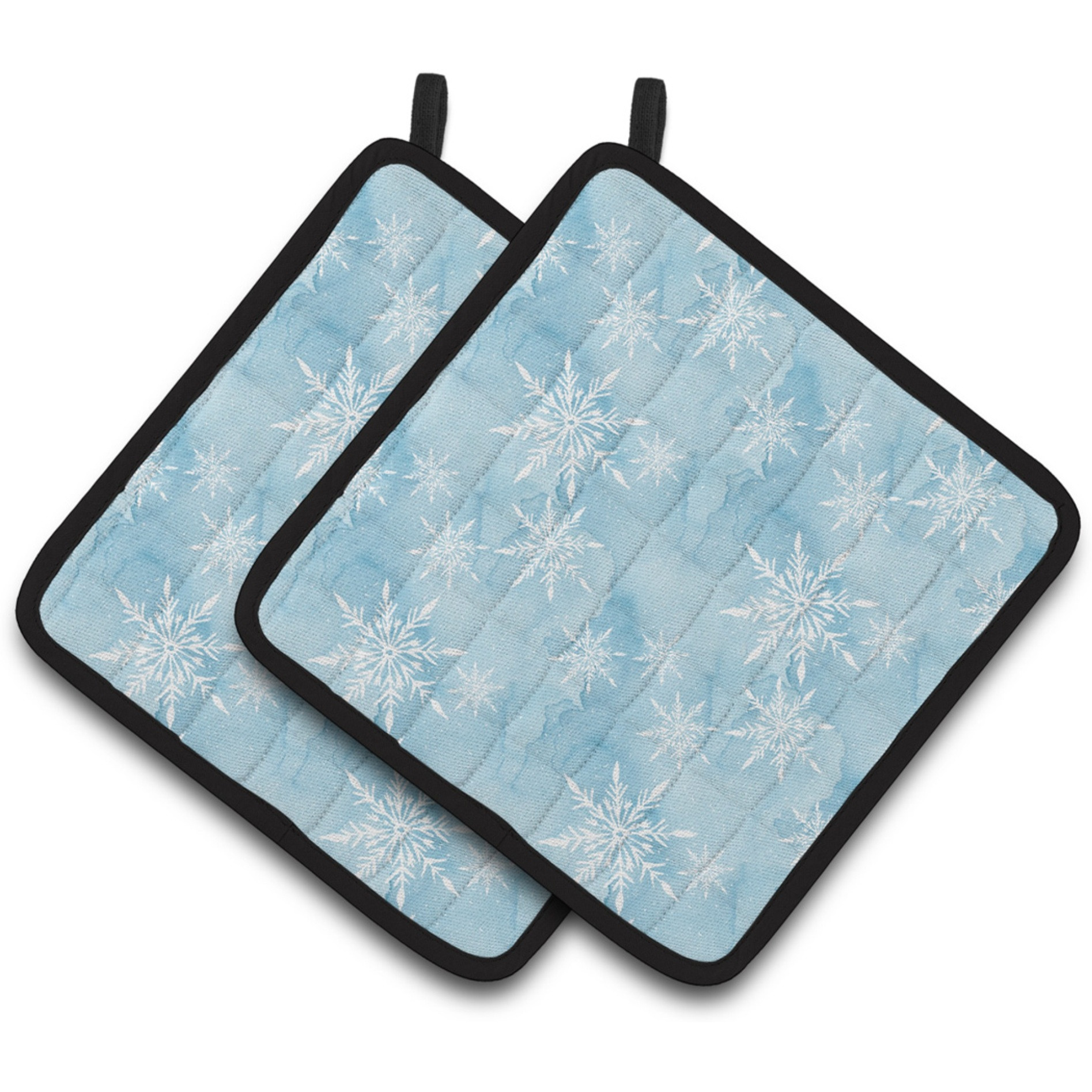&quotCaroline's Treasures Watercolor Snowflake on Light Blue Decorated Pot Holder, 7.5"" x 7.5"", Multicolor"