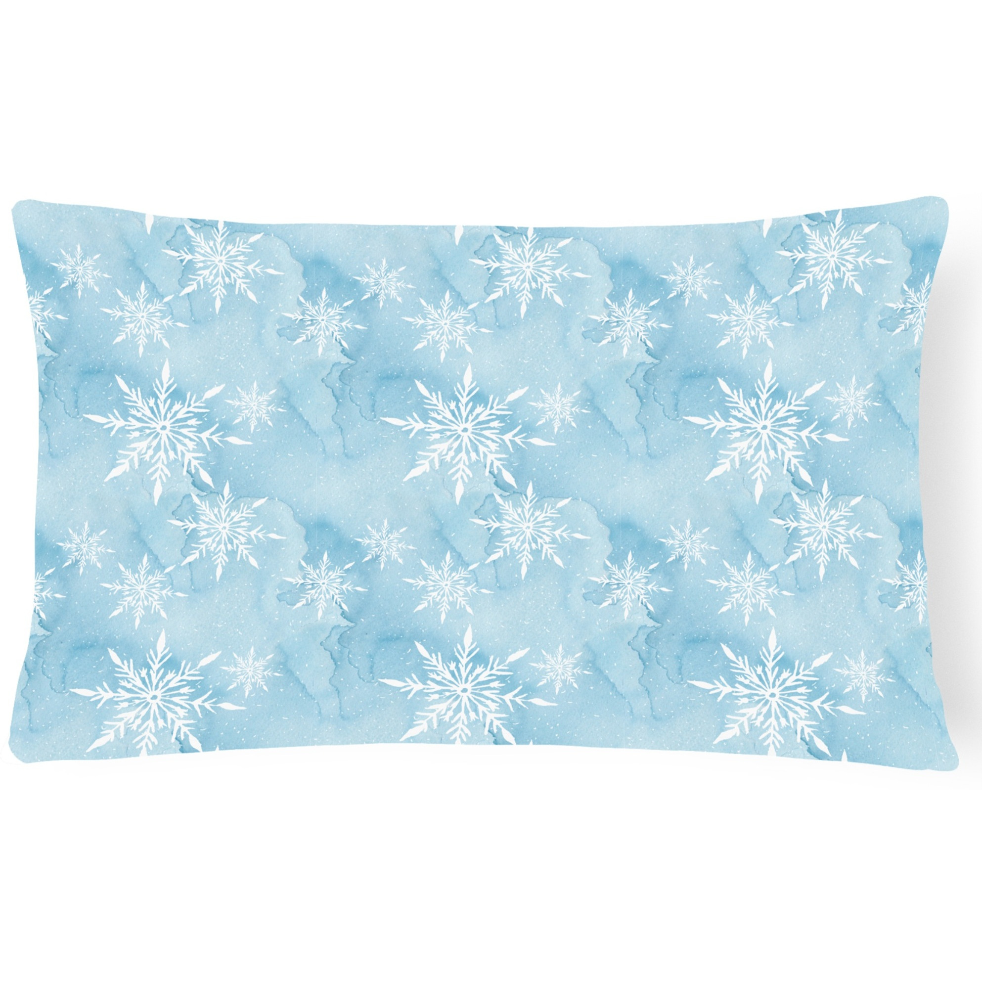 &quotCaroline's Treasures BB7552PW1216 Watercolor Snowflake on Light Blue Outdoor Canvas Pillow, Multicolor"