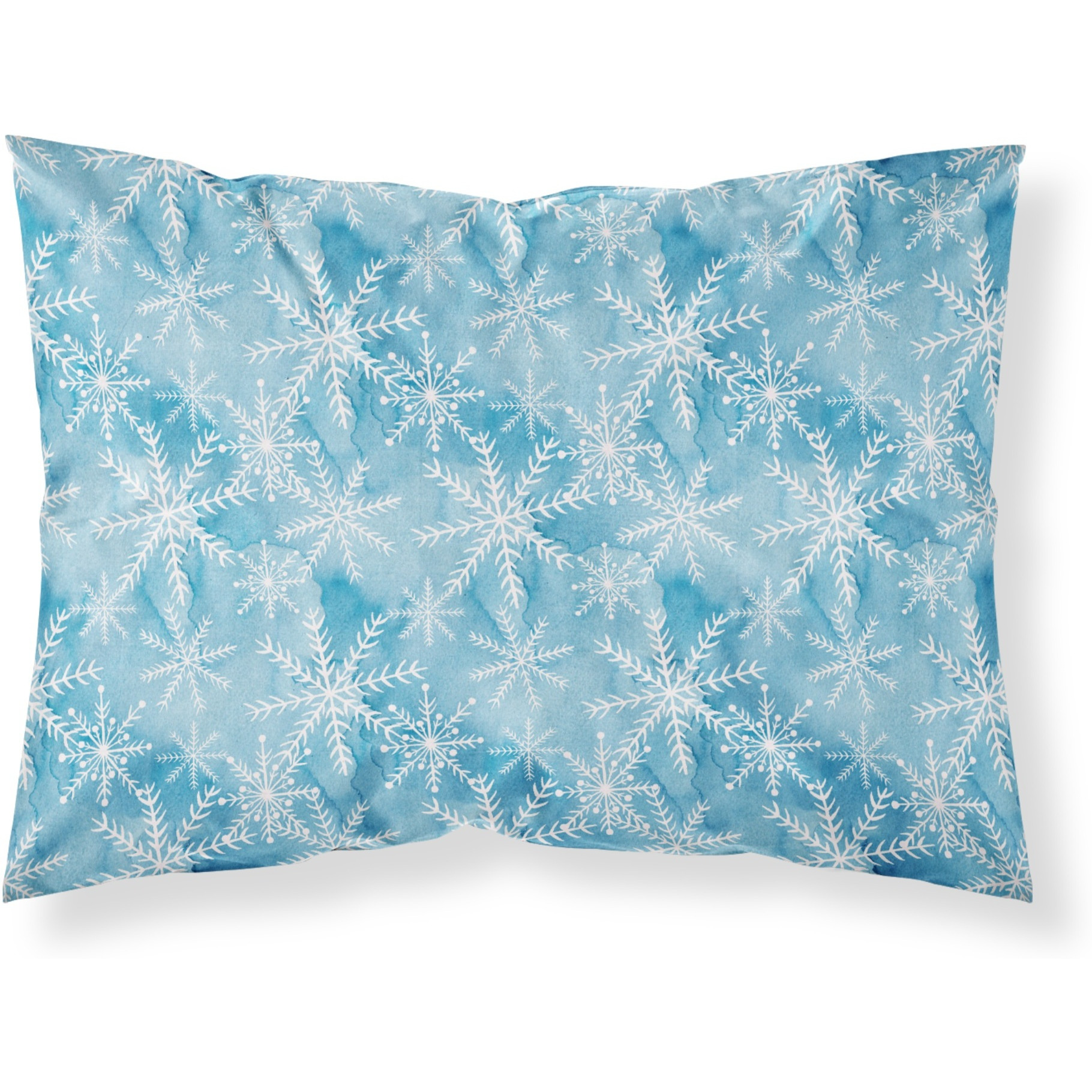 &quotCaroline's Treasures Watercolor Snowflake on Blue Printed, Polyester, 250 Thread count, Envelope closure Pillowcase, Standard, Multicolor"