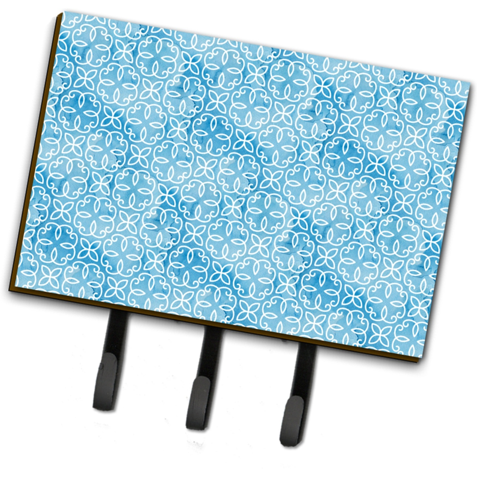 &quotCaroline's Treasures Watercolor Geometric Circle on Blue Wall Hook, Triple, Multicolor"