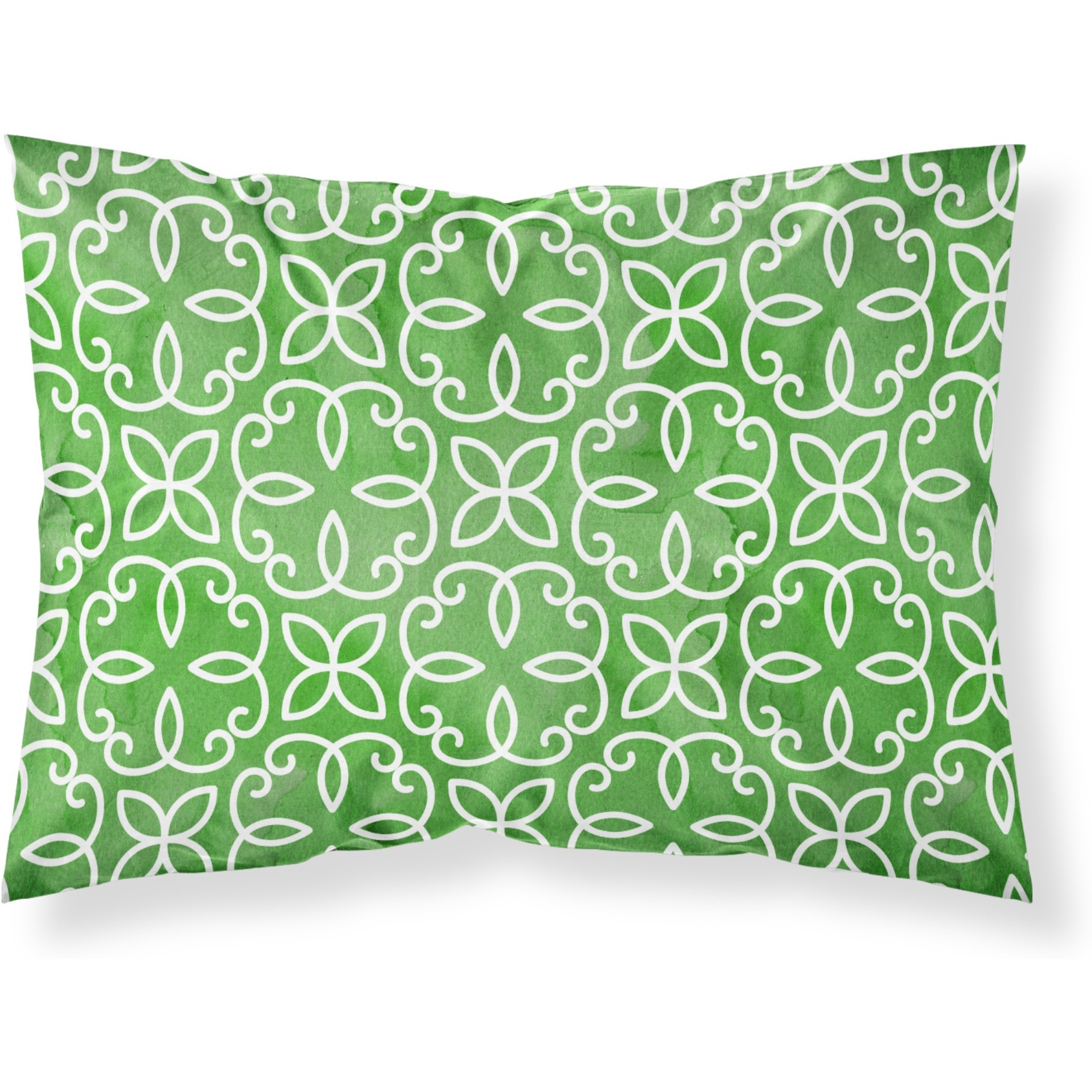&quotCaroline's Treasures Watercolor Geometric Circle on Green Pillowcase, Standard, Multicolor"