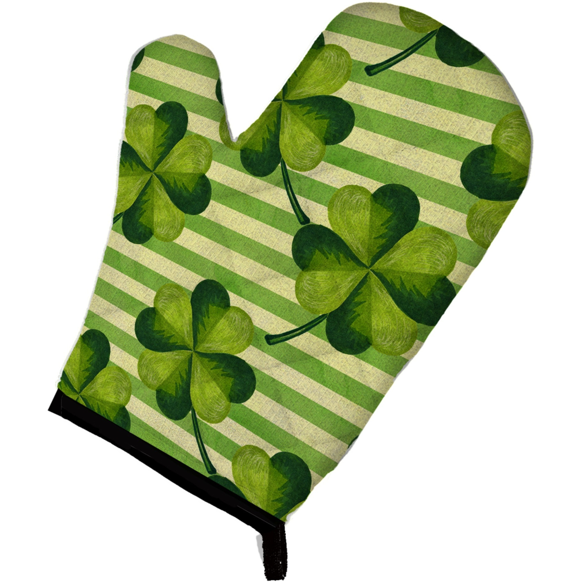 &quotCaroline's Treasures Watercolor Shamrock Stripes Decorated Oven Mitt, 12"" x 8.5"", Multicolor"