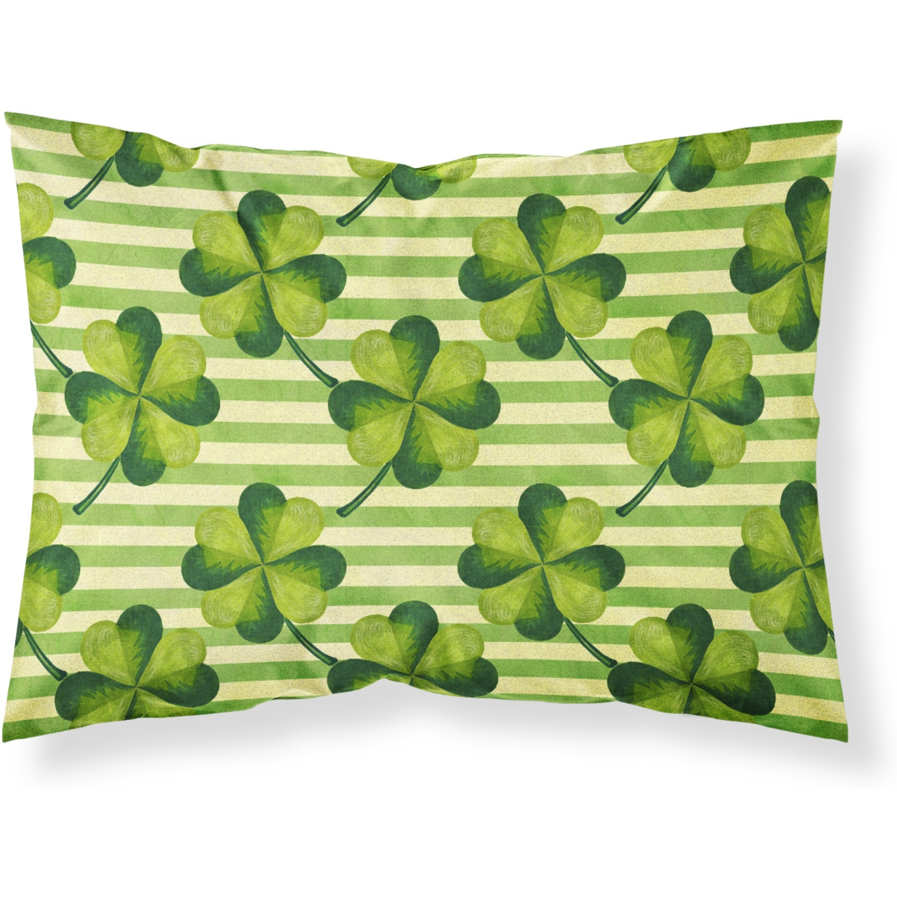 &quotCaroline's Treasures Watercolor Shamrock Stripes Pillowcase, Standard, Multicolor"