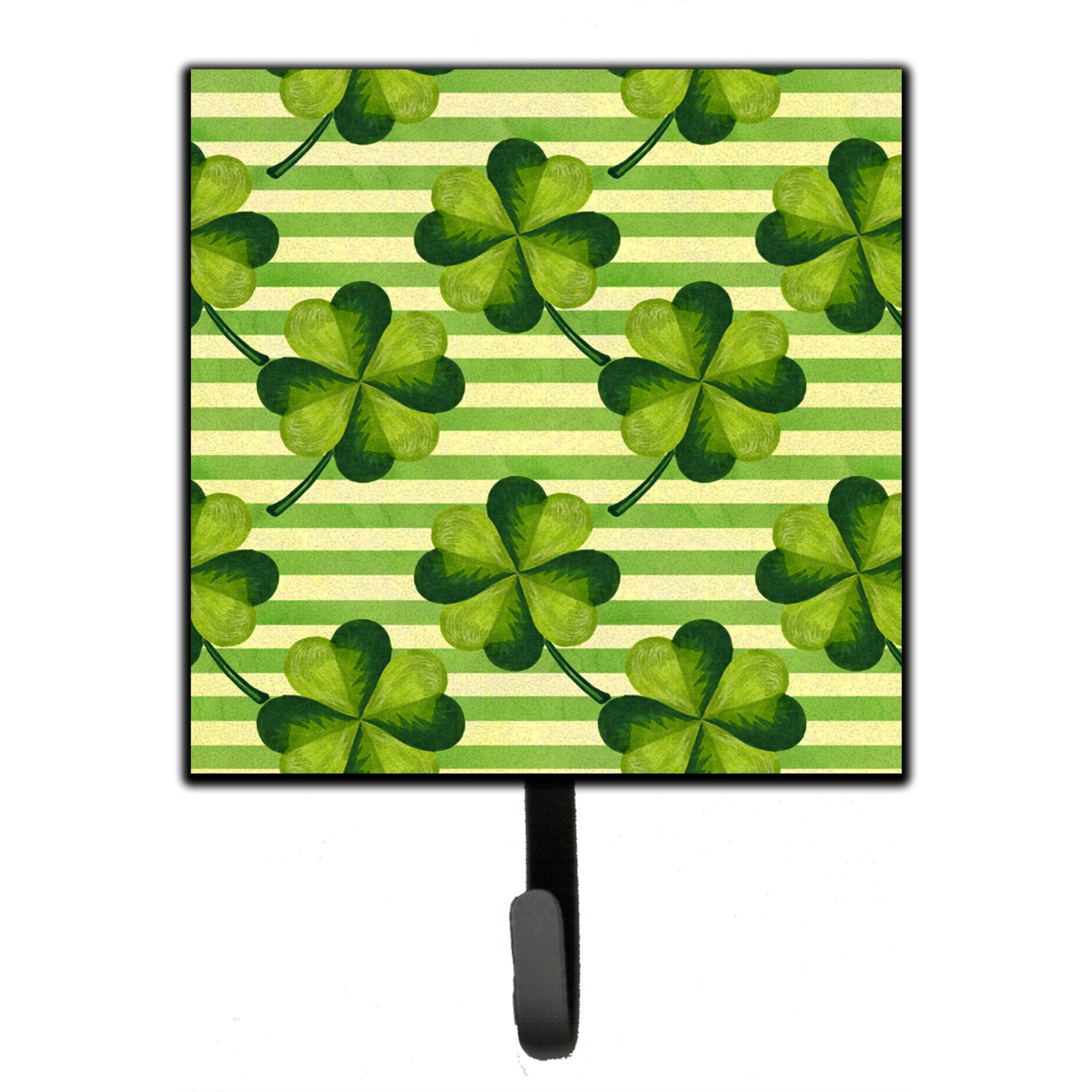 &quotCaroline's Treasures Watercolor Shamrock Stripes Wall Hook, Small, Multicolor"