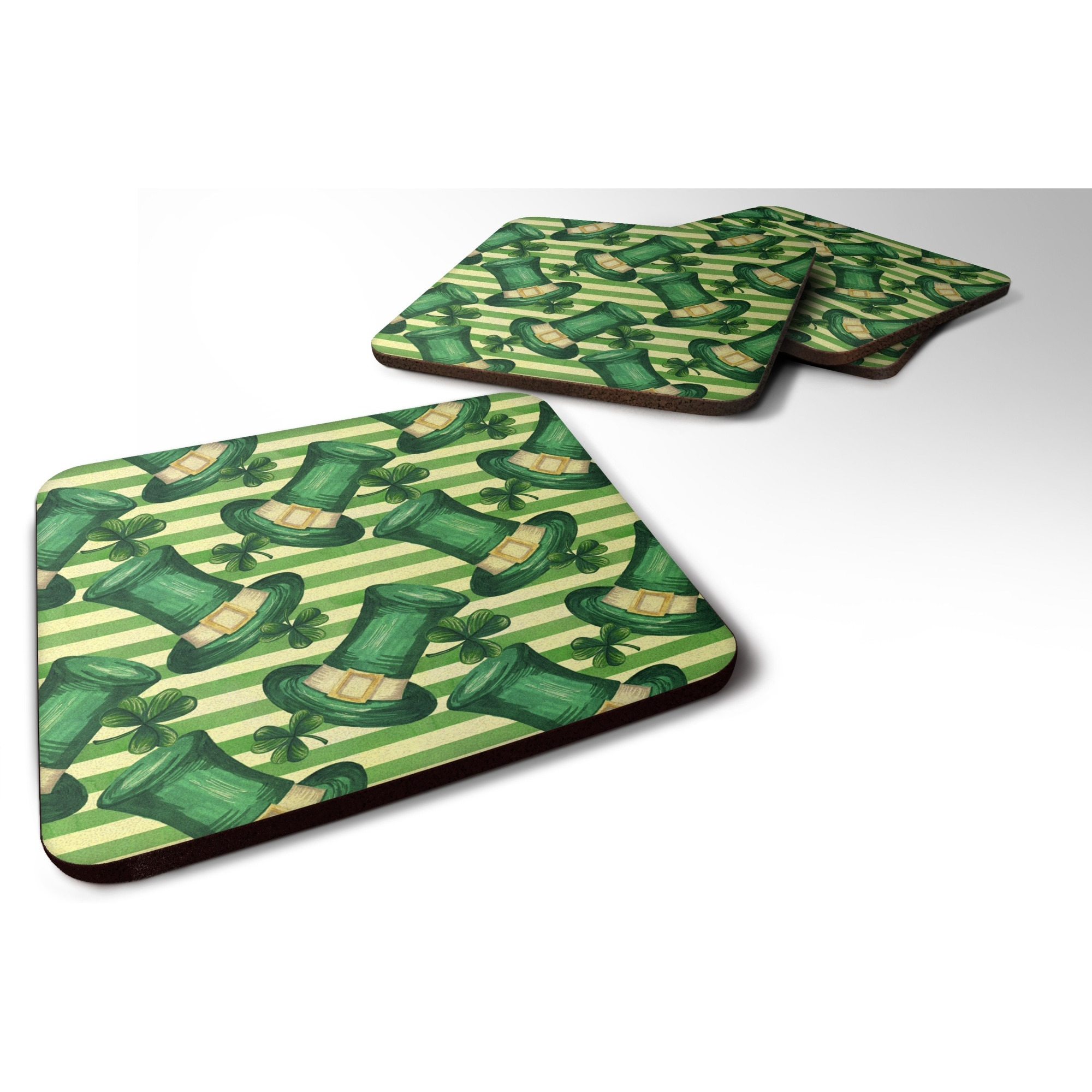 &quotCaroline's Treasures Watercolor St Patrick's Day Leprechan Hat Decorative coasters, 3.5, Multicolor"
