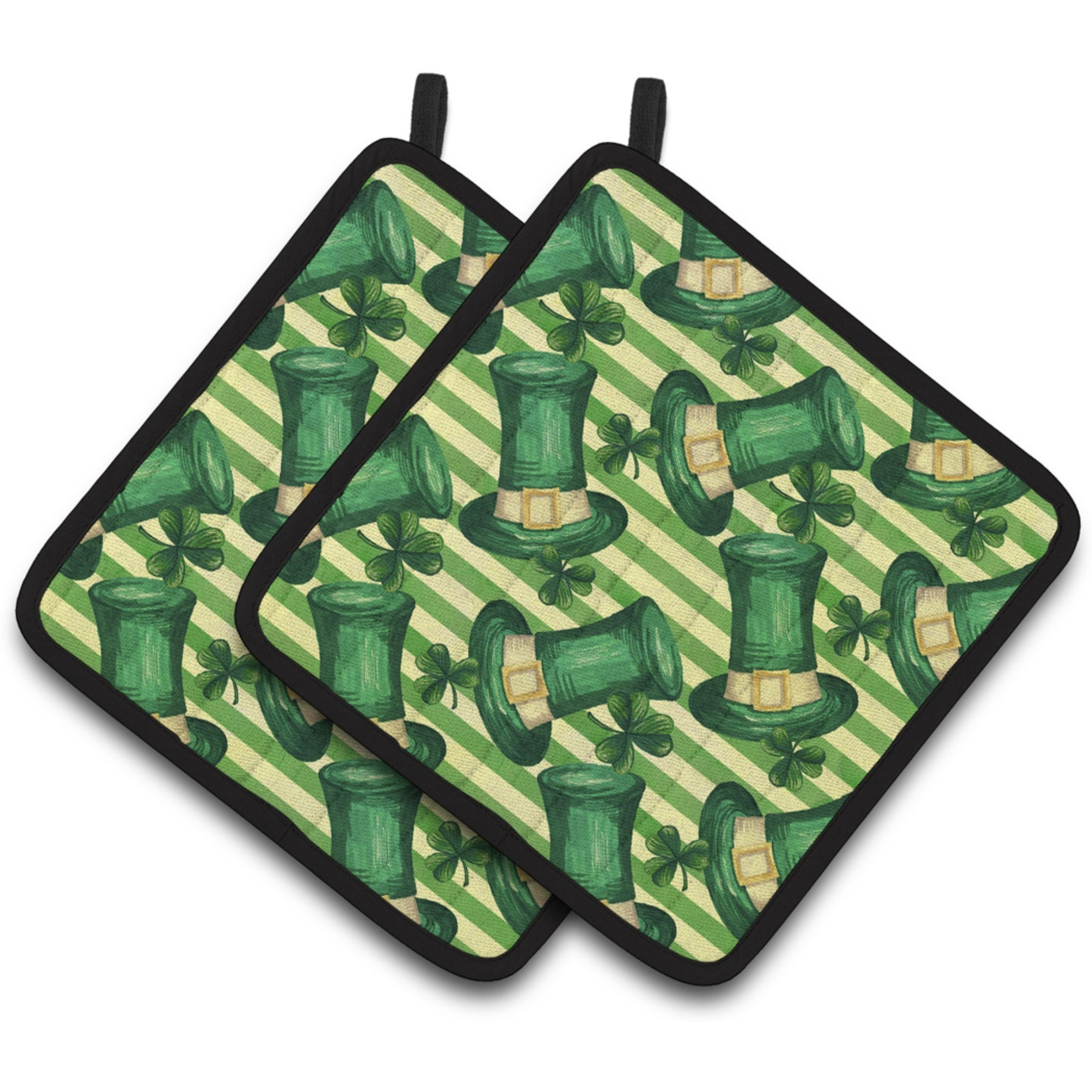 &quotCaroline's Treasures Watercolor St Patrick's Day Leprechaun Hat Decorated Pot Holder, 7.5"" x 7.5"", Multicolor"