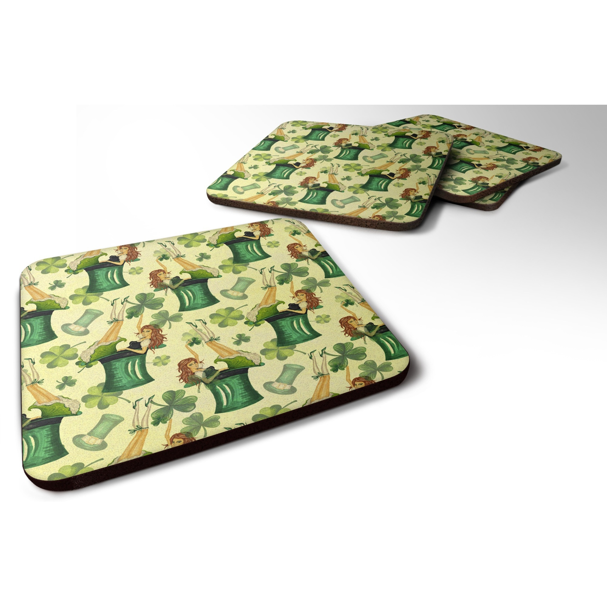 &quotCaroline's Treasures Watercolor St Patrick's Day Party Decorative coasters, 3.5, Multicolor"