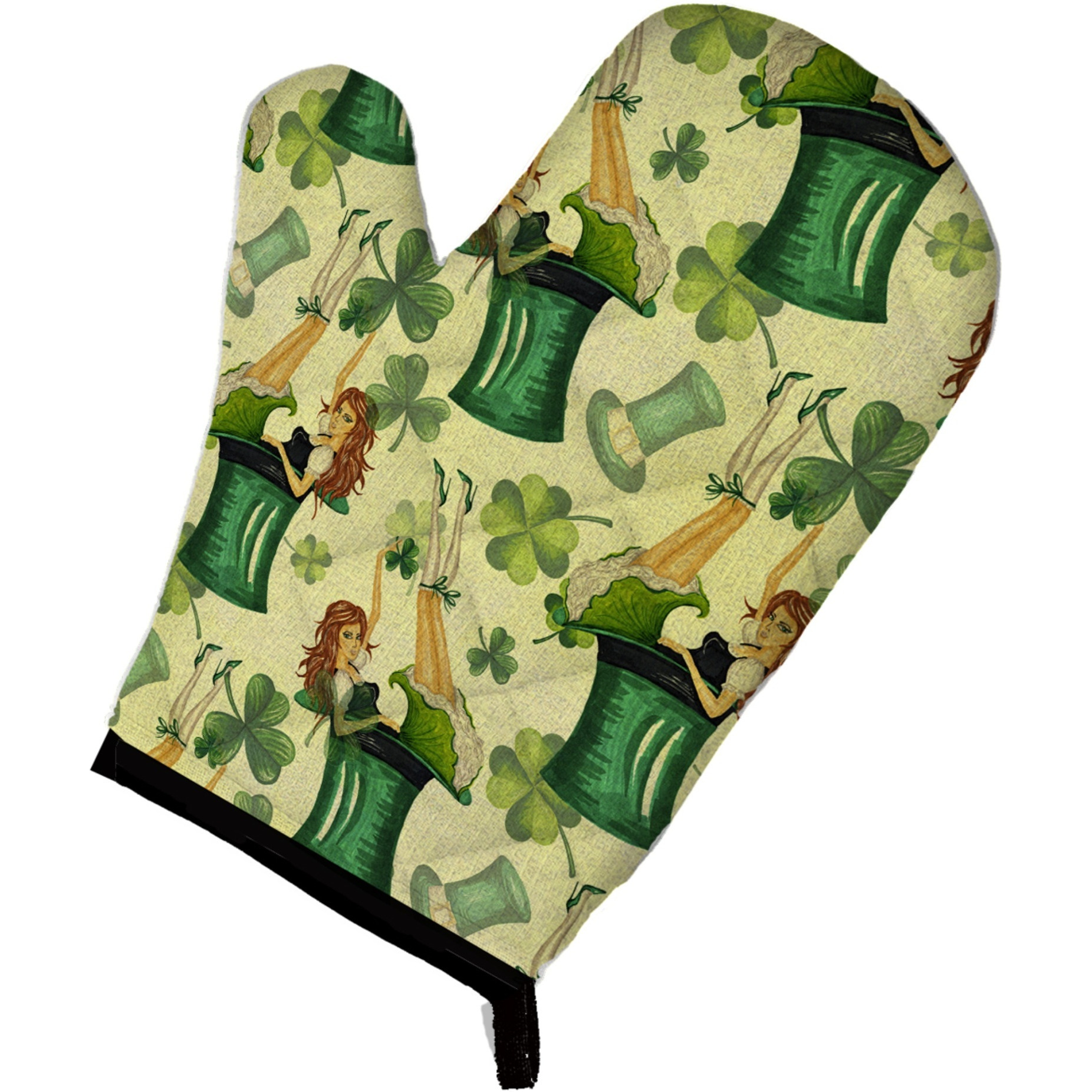 &quotCaroline's Treasures Watercolor St Patrick's Day Party Decorated Oven Mitt, 12"" x 8.5"", Multicolor"