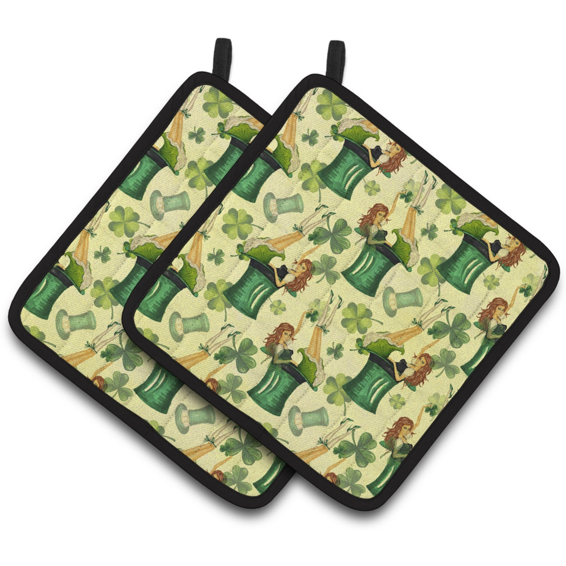 &quotCaroline's Treasures Watercolor St Patrick's Day Party Decorated Pot Holder, 7.5"" x 7.5"", Multicolor"