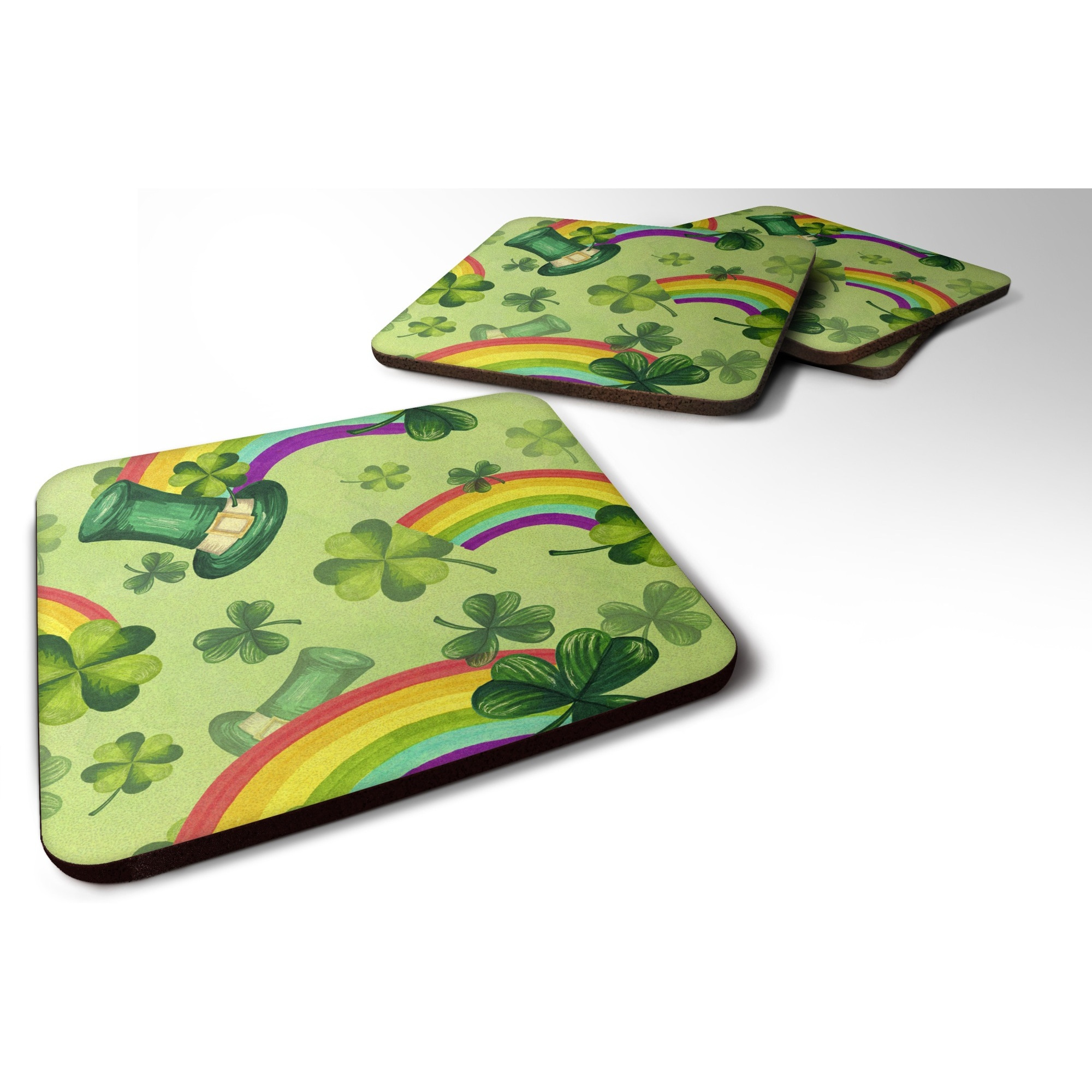 &quotCaroline's Treasures Watercolor St Patrick's Day Lucky Leprechan Decorative coasters, 3.5, Multicolor"