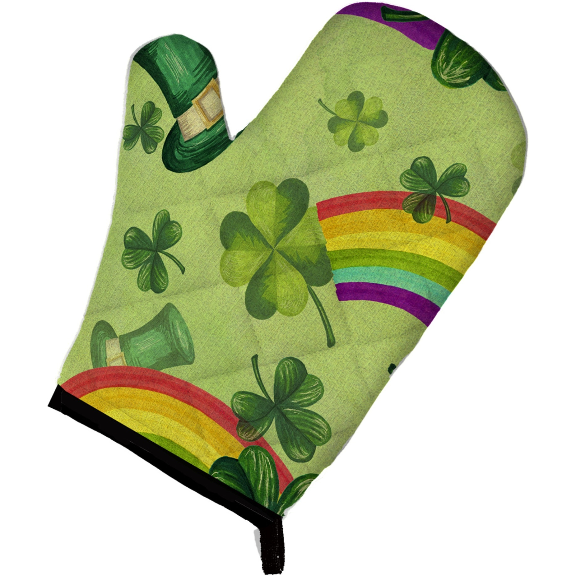 &quotCaroline's Treasures Watercolor St Patrick's Day Lucky Leprechaun Decorated Oven Mitt, 12"" x 8.5"", Multicolor"
