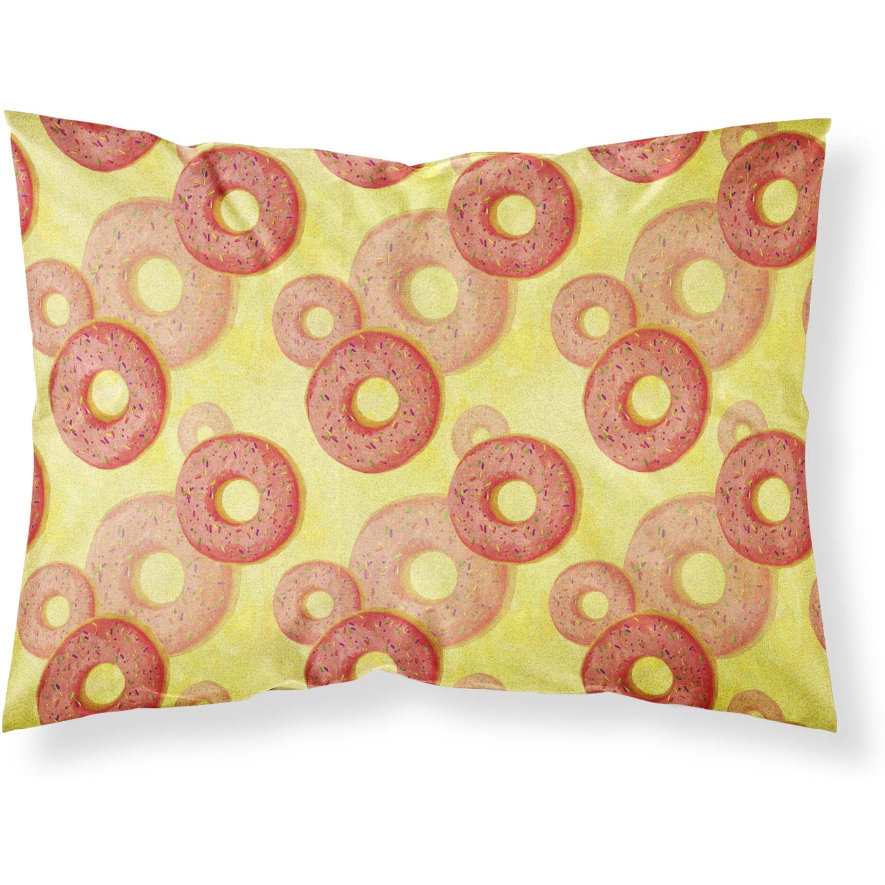 &quotCaroline's Treasures Watercolor Just Donuts Printed, Polyester, 250 Thread count, Envelope closure Pillowcase, Standard, Multicolor"