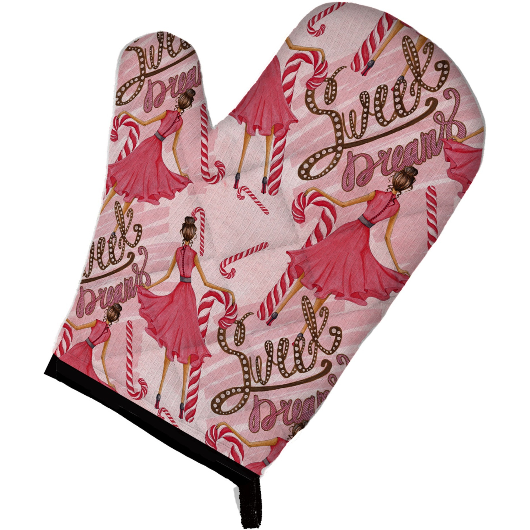 &quotCaroline's Treasures Watercolor Sweets Galore Decorated Oven Mitt, 12"" x 8.5"", Multicolor"