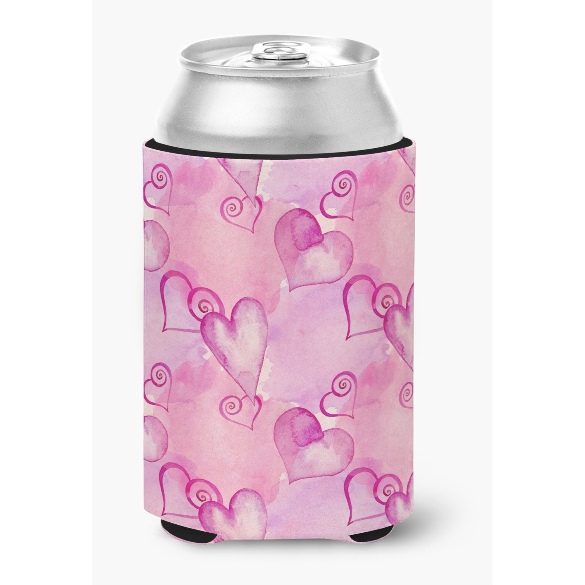 &quotCaroline's Treasures Watercolor Hot Pink Hearts Decorative Can Hugger, Multicolor"