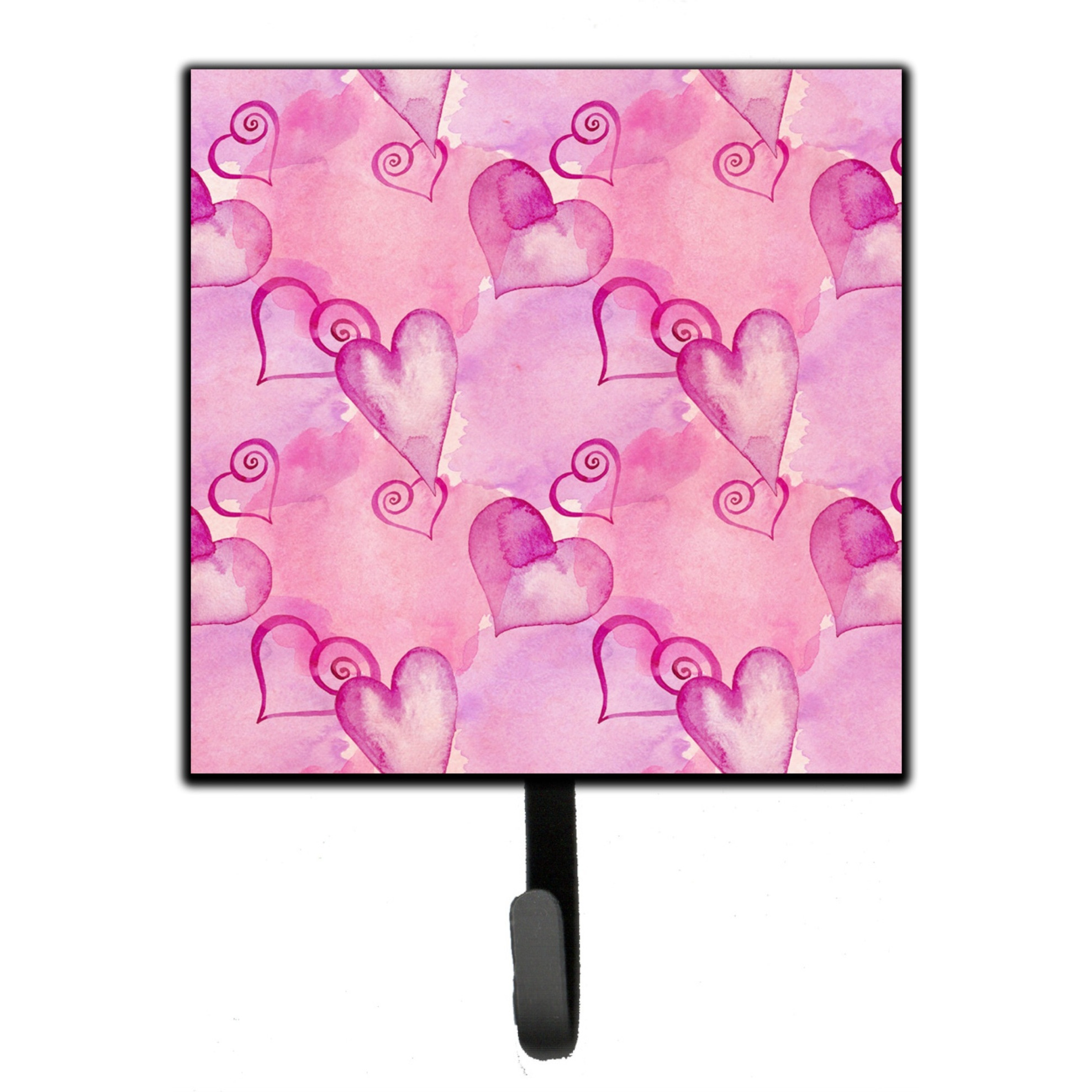 &quotCaroline's Treasures Watercolor Hot Pink Hearts Wall Hook, Small, Multicolor"