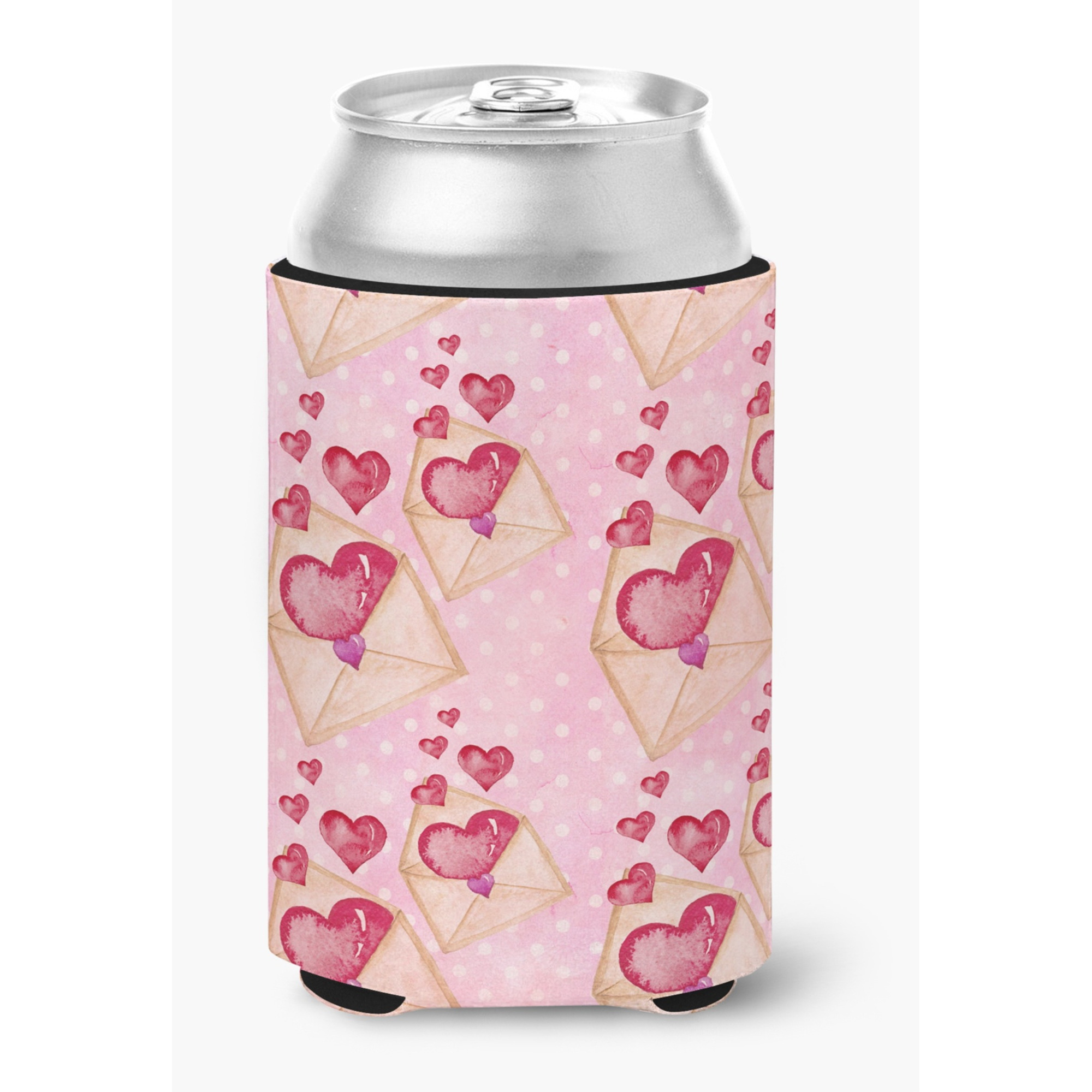 &quotCaroline's Treasures Watercolor Pink Love Letter Decorative Can Hugger, Multicolor"