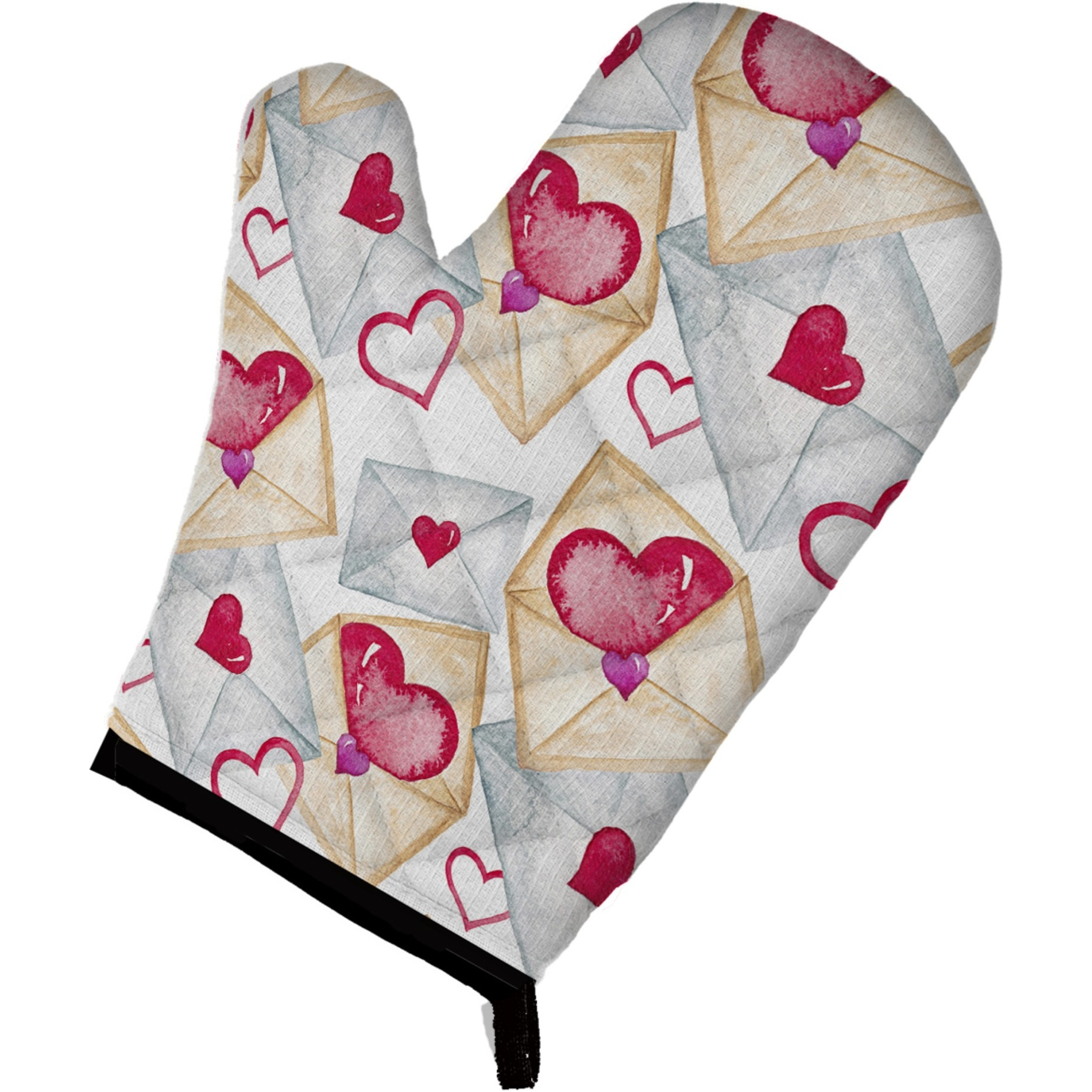 &quotCaroline's Treasures Watercolor Love Letters Decorated Oven Mitt, 12"" x 8.5"", Multicolor"