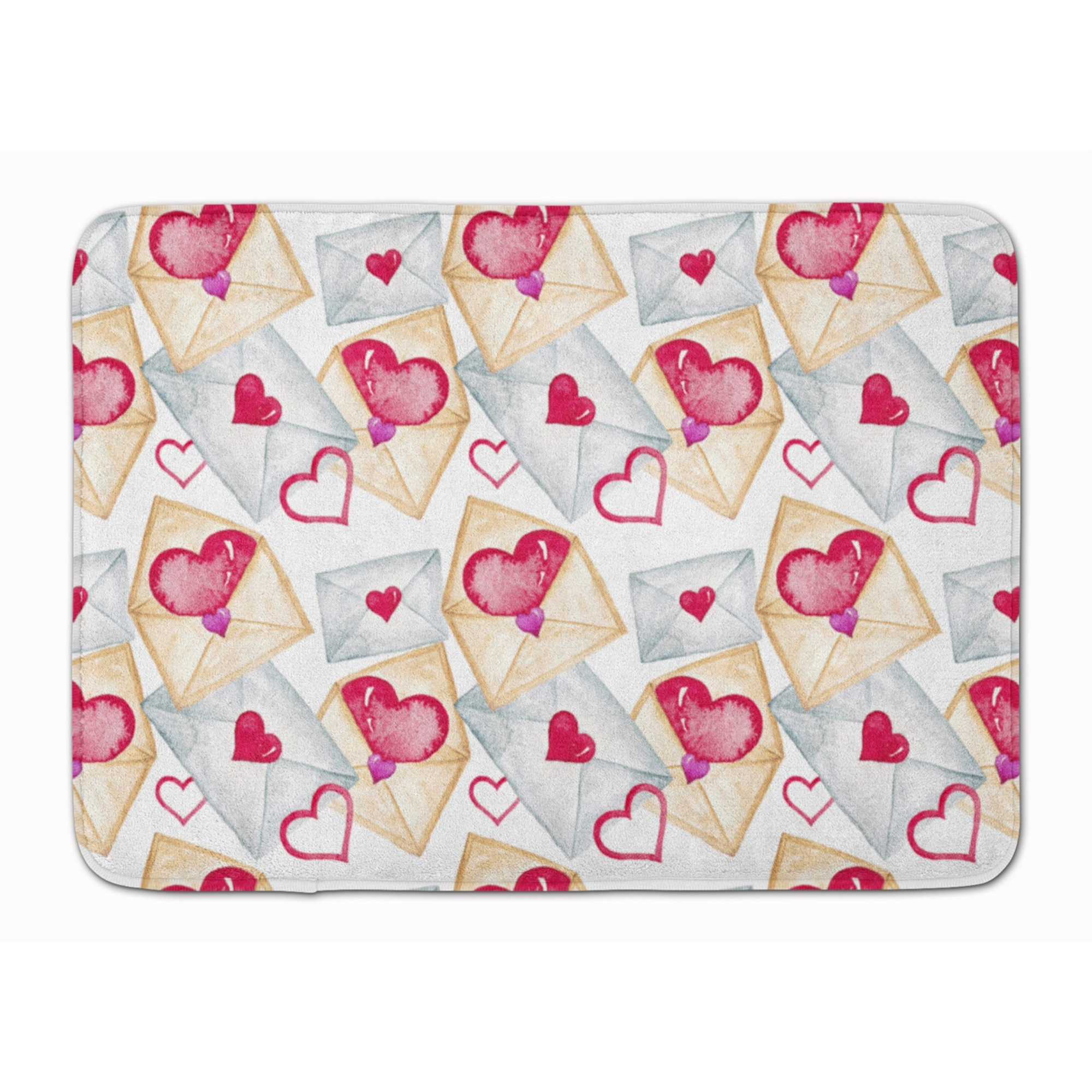 &quotCaroline's Treasures Watercolor Love Letters Floor Mat, 19"" H x 27"" W, Multicolor"