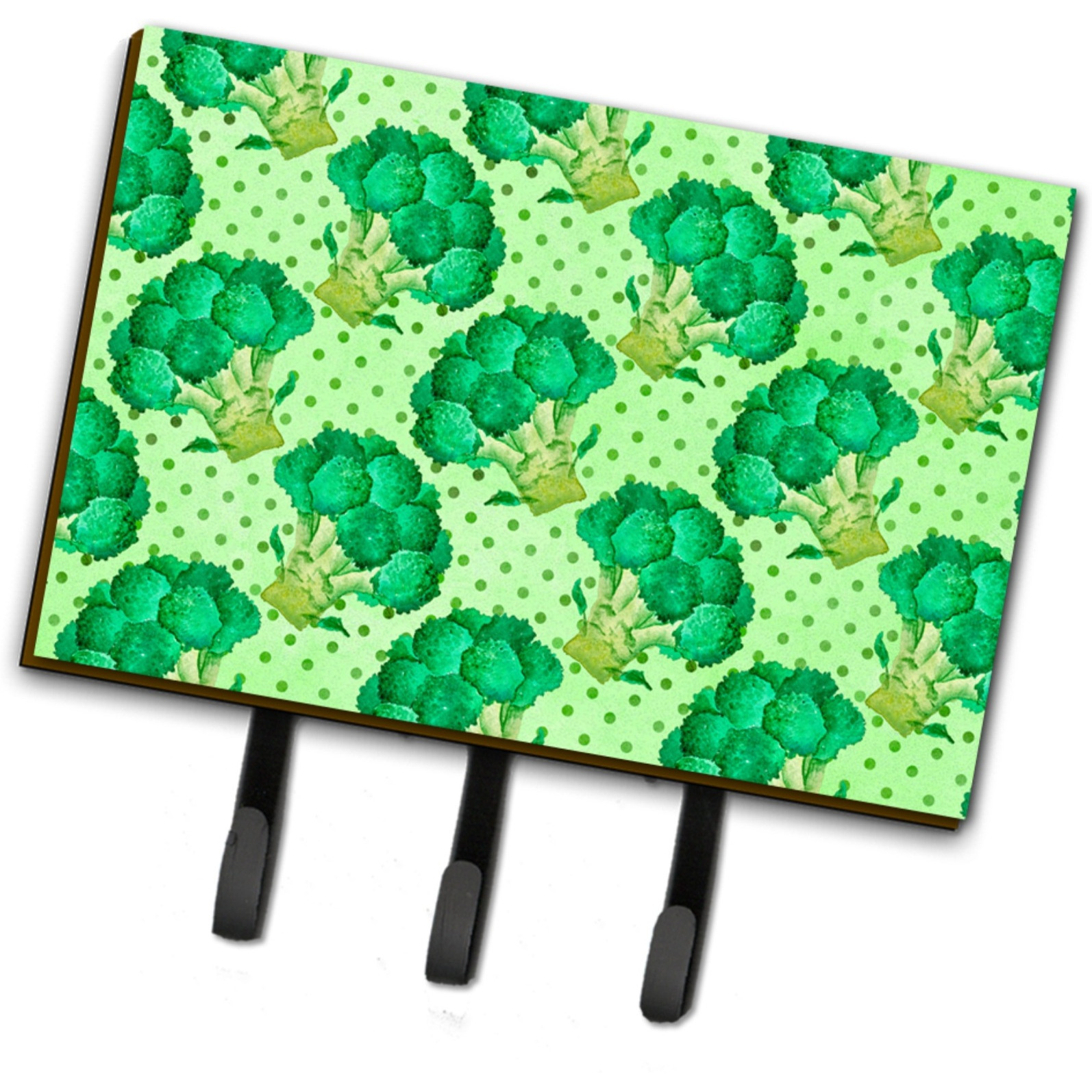 &quotCaroline's Treasures Watercolor Broccoli Wall Hook, Triple, Multicolor"