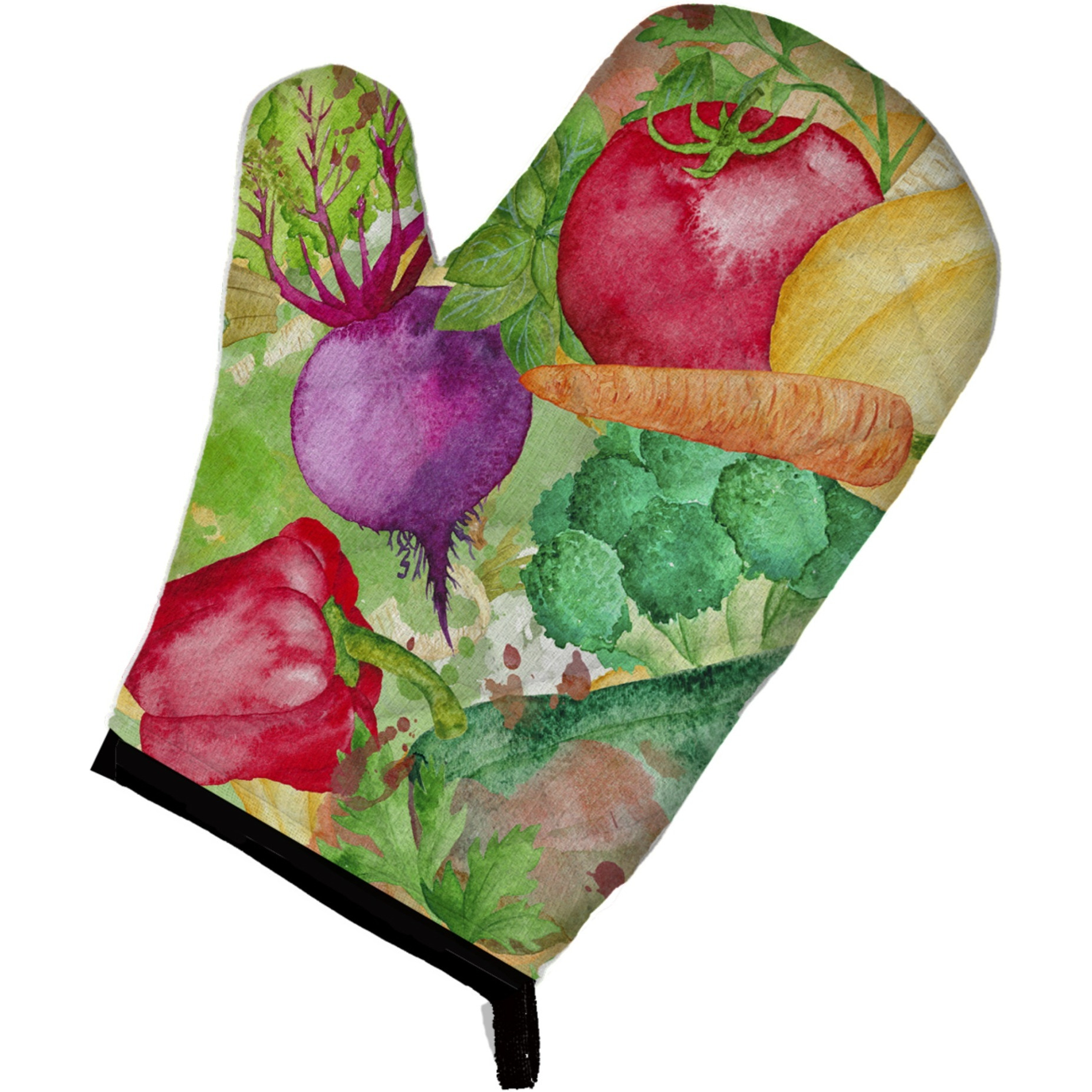 &quotCaroline's Treasures Watercolor Vegetables Farm to Table Decorated Oven Mitt, 12"" x 8.5"", Multicolor"
