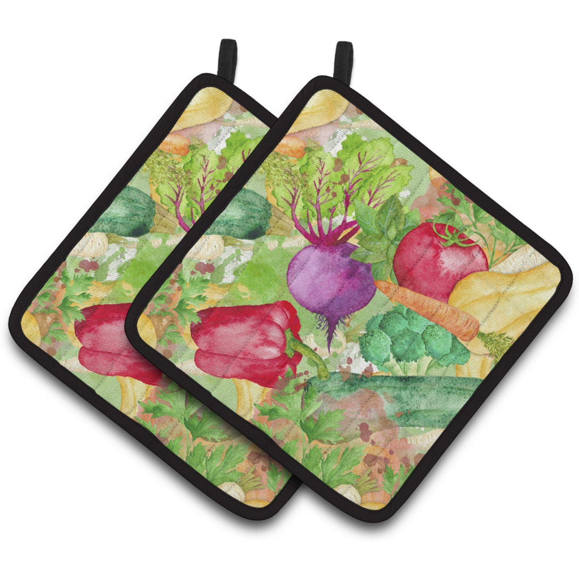 &quotCaroline's Treasures Watercolor Vegetables Farm to Table Decorated Pot Holder, 7.5"" x 7.5"", Multicolor"