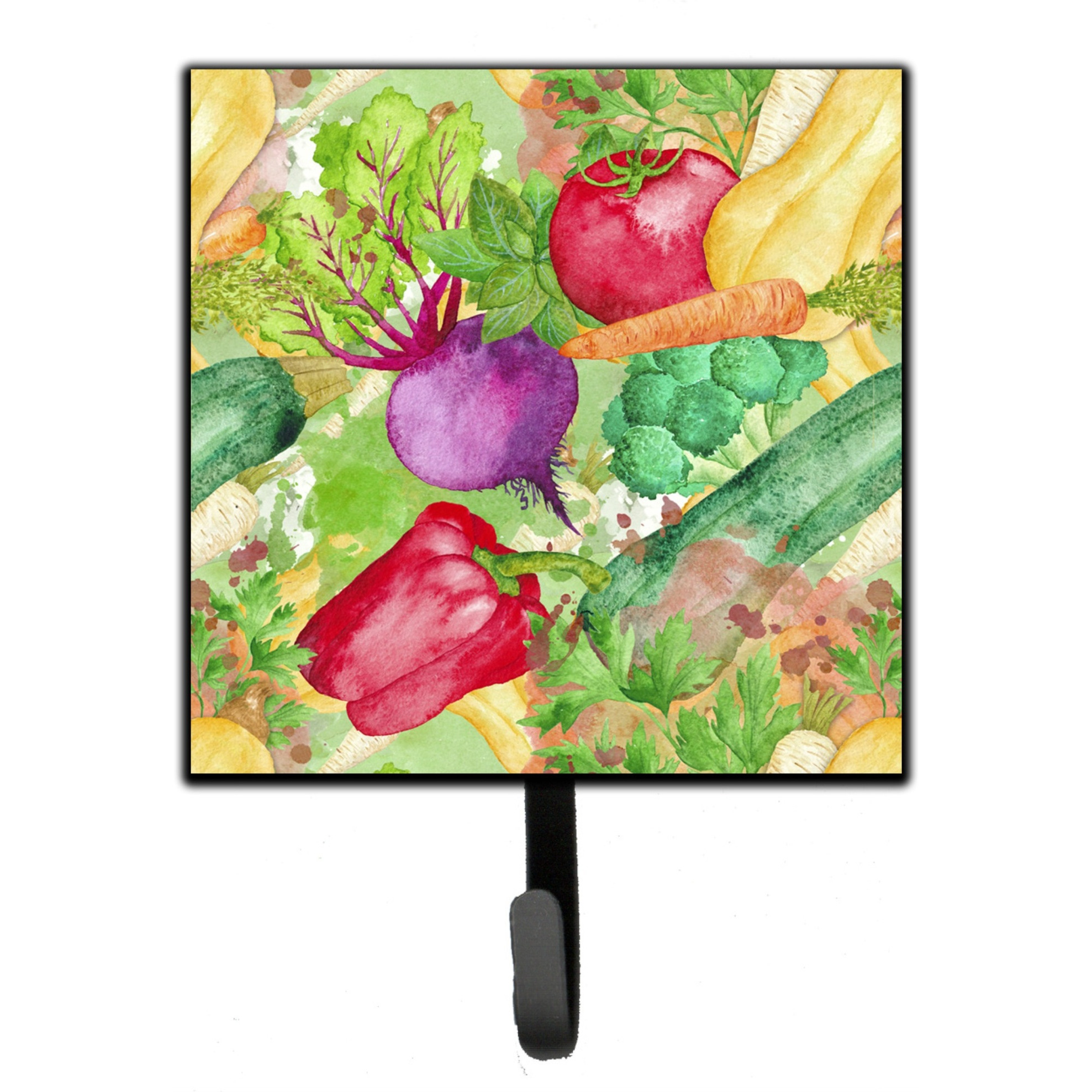 &quotCaroline's Treasures Watercolor Vegetables Farm to Table Wall Hook, Small, Multicolor"