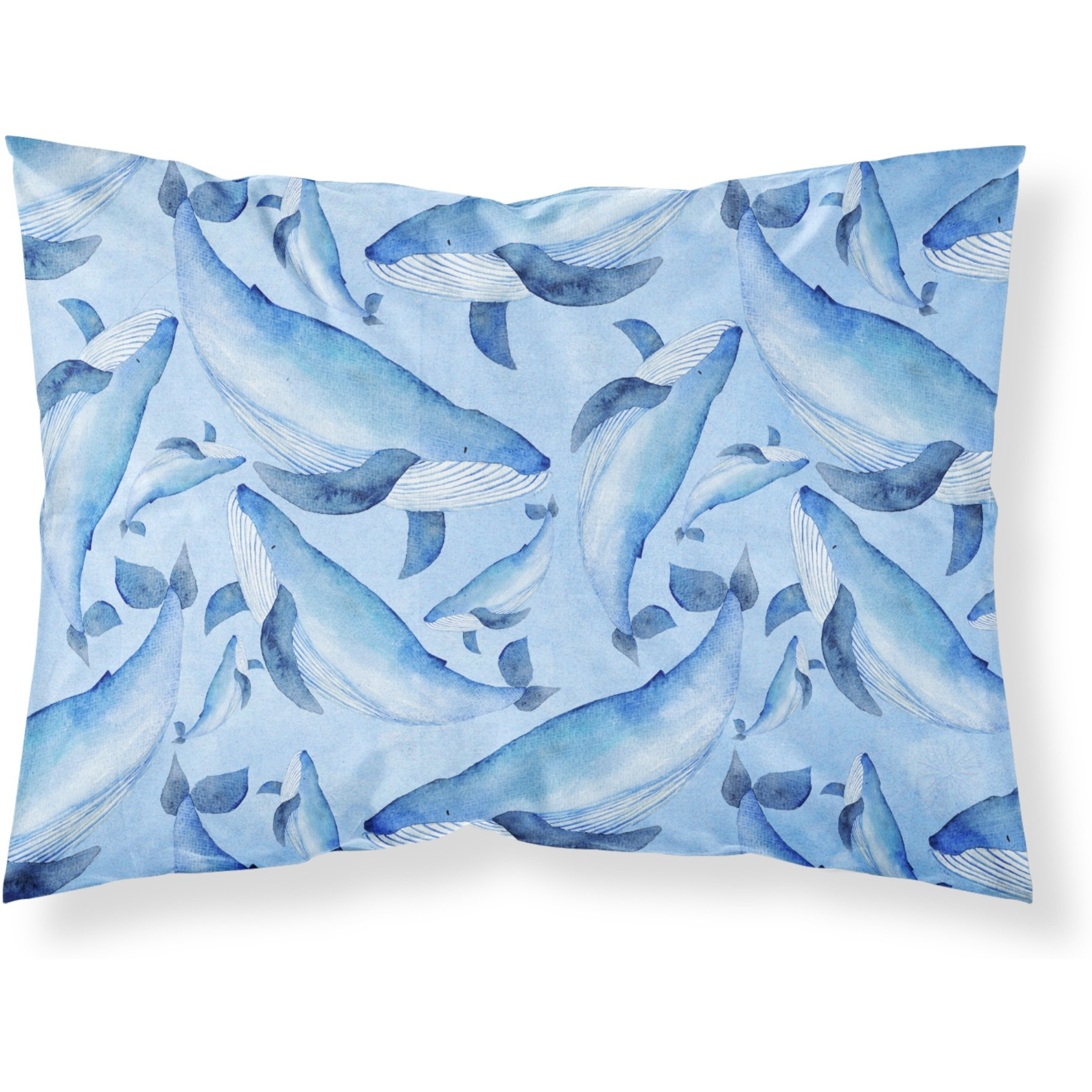 &quotCaroline's Treasures Watercolor Nautical Whales Pillowcase, Standard, Multicolor"