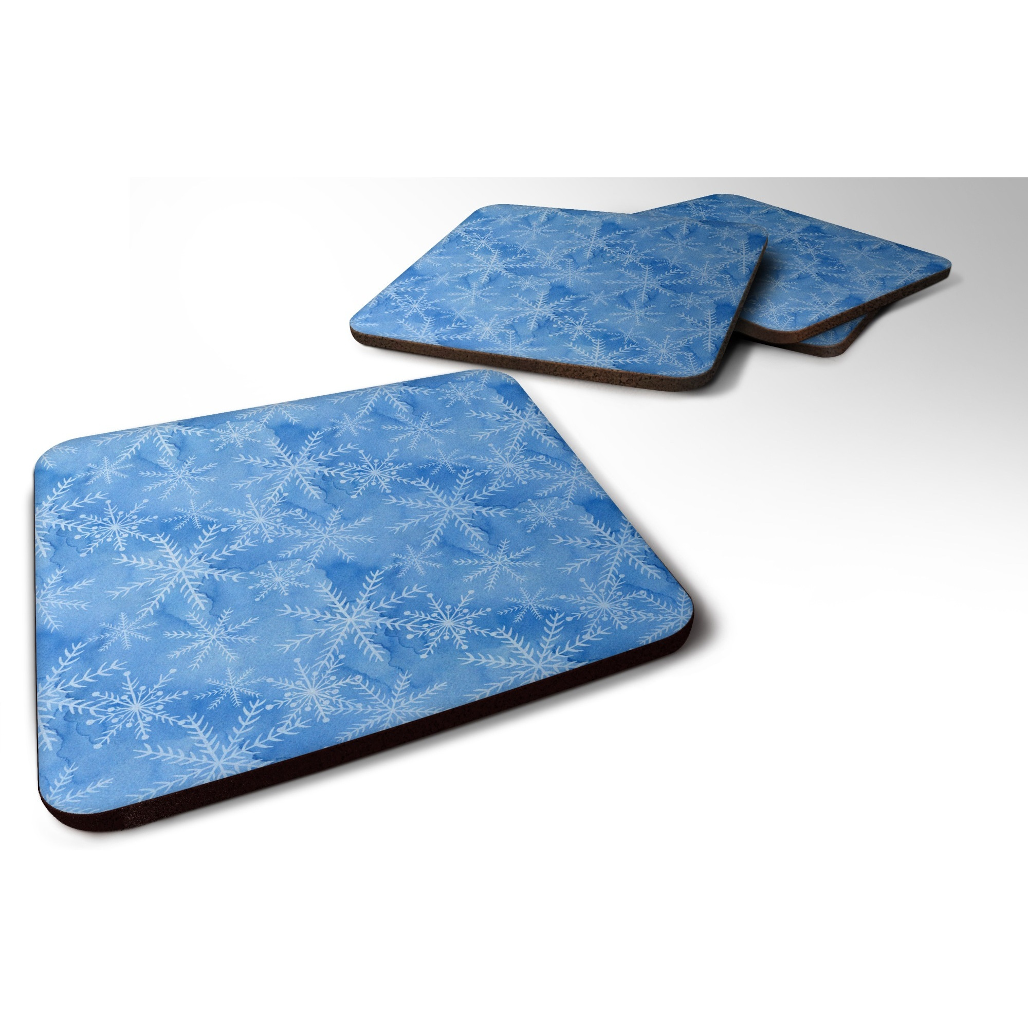 &quotCaroline's Treasures Watercolor Dark Blue Winter Snowflakes Decorative coasters, 3.5, Multicolor"